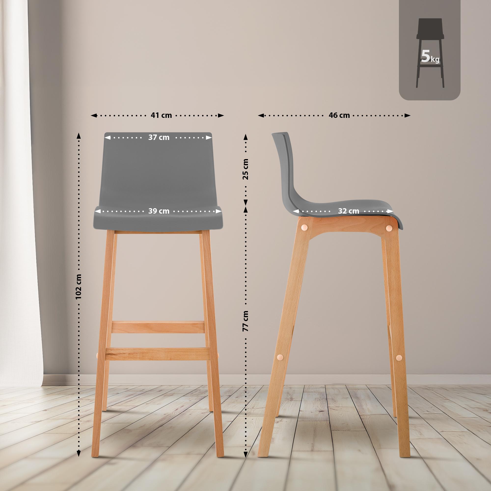 Tabouret de Bar Hover Pieds en Plastique Natura