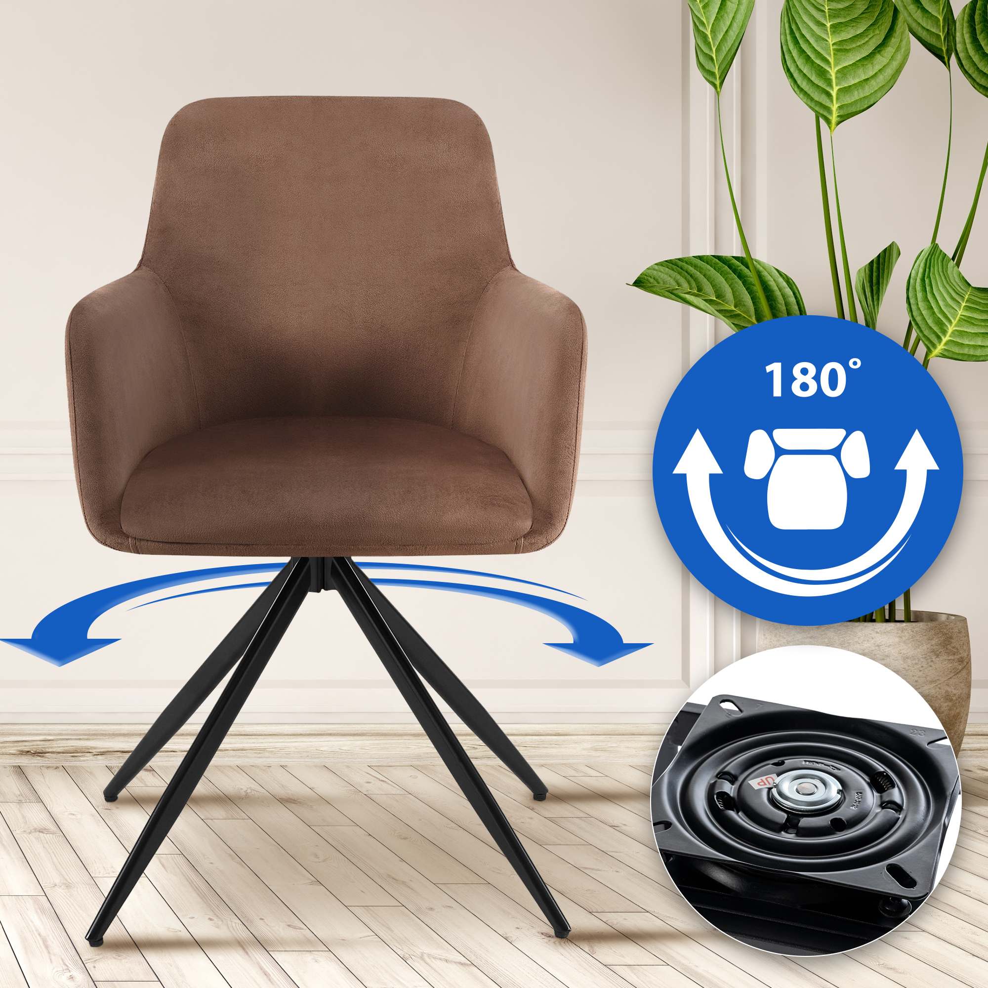 Chaise de salle à manger Olema velours