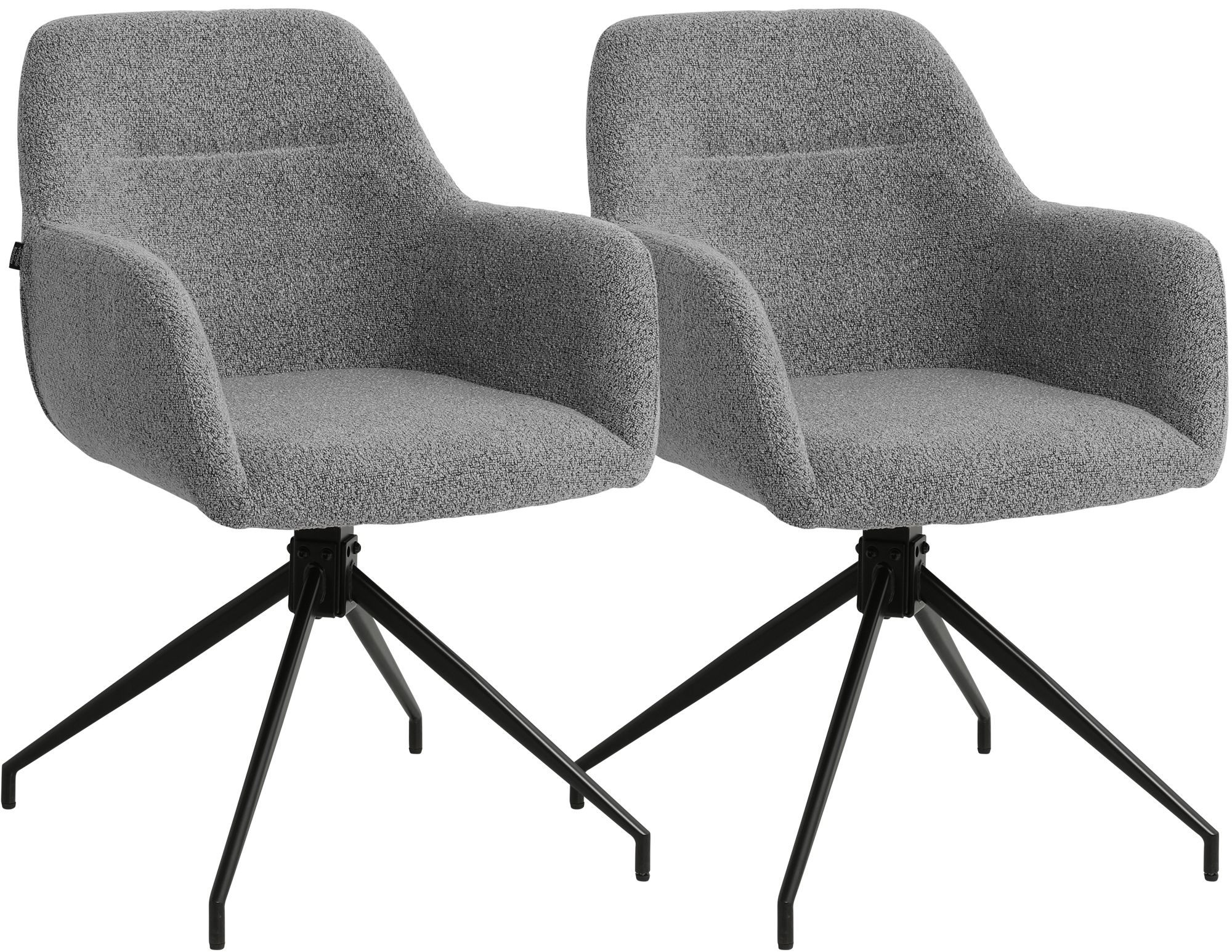 Lot de 2 Chaises de Salle à Manger Merlinda en Tissu Bouclette