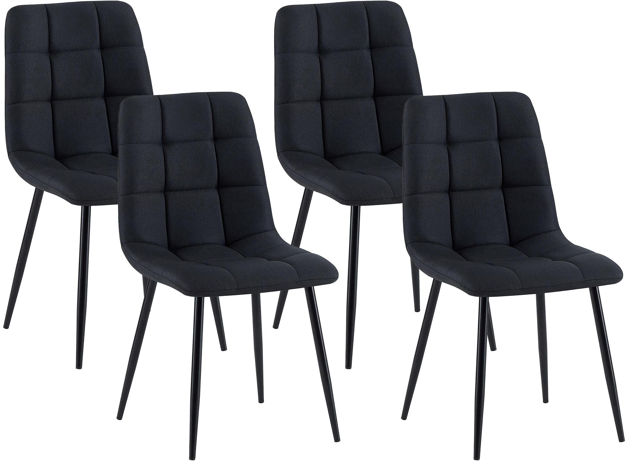 Lot de 4 chaises de salle a manger Antibes en tissu