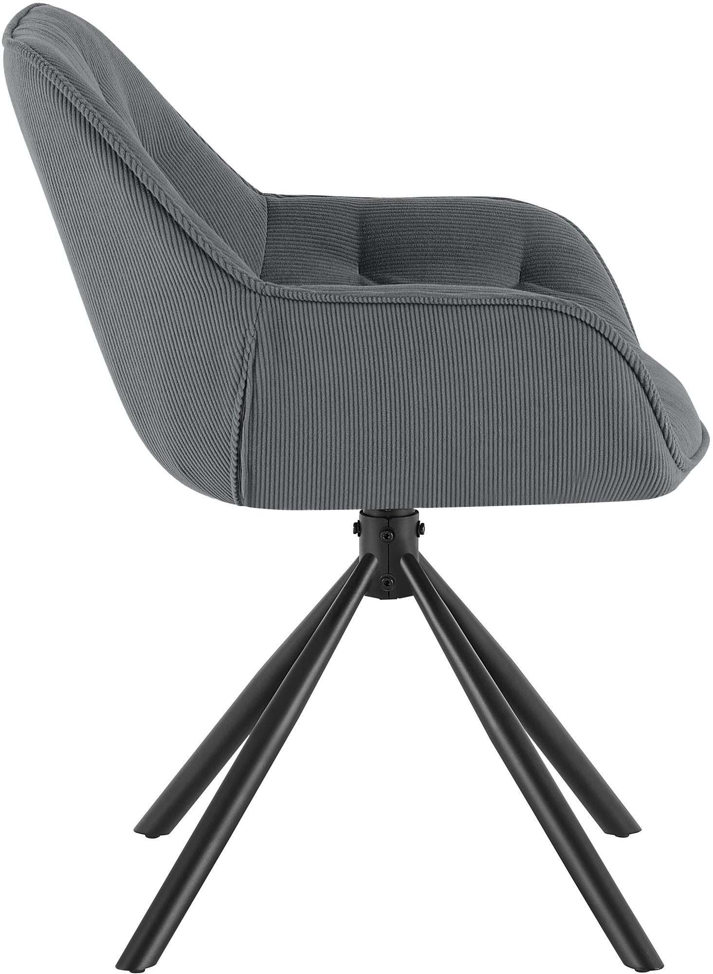 Chaise de salle a manger Rimio en velours côtelé