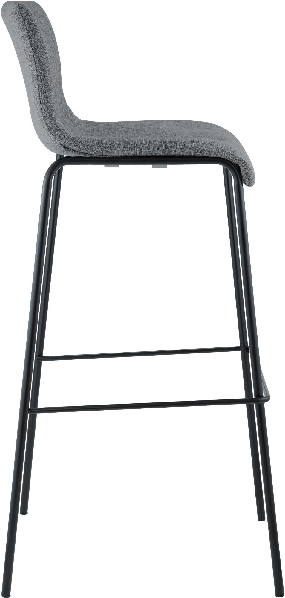 Lot de 2 tabourets de bar Hover en tissu, pieds metalliques