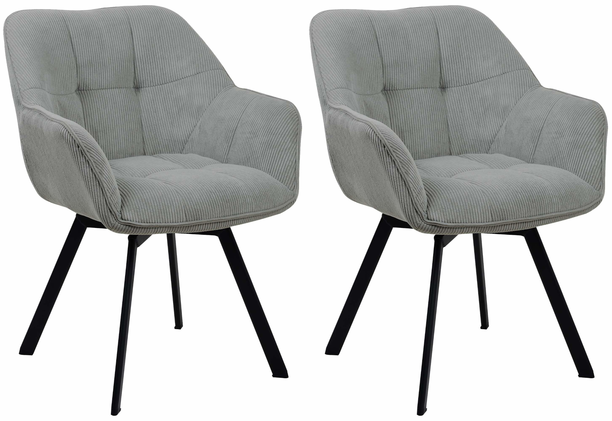 Lot de 2 chaises de salle à manger Jordi Cord