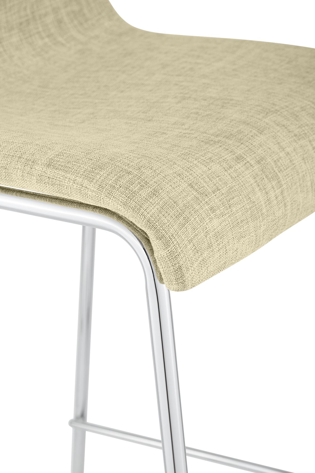 Lot de 2 tabourets de bar Hover en tissu, pieds metalliques