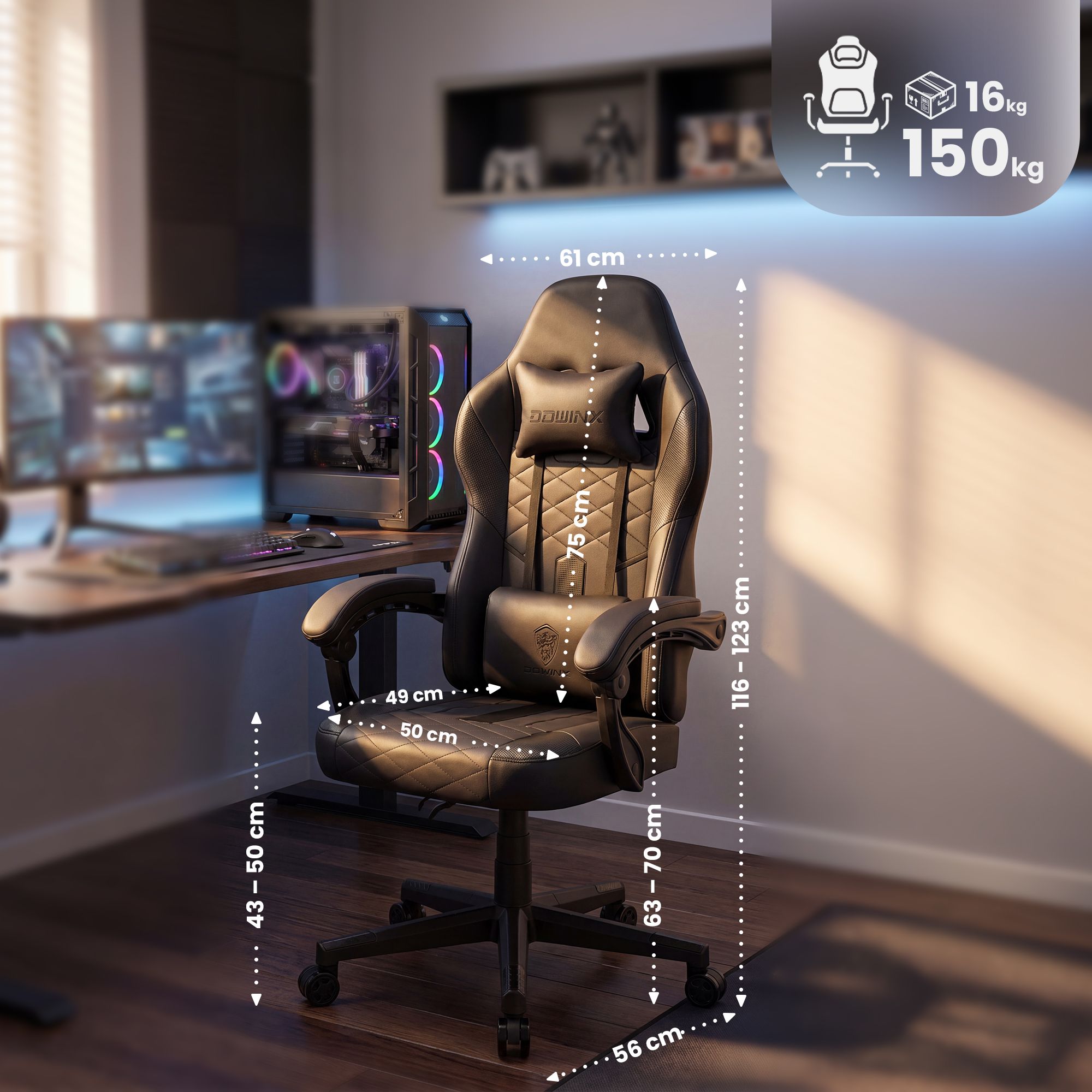 Fauteuil Gaming Racing et Chaise de Bureau Ergonomique Collins