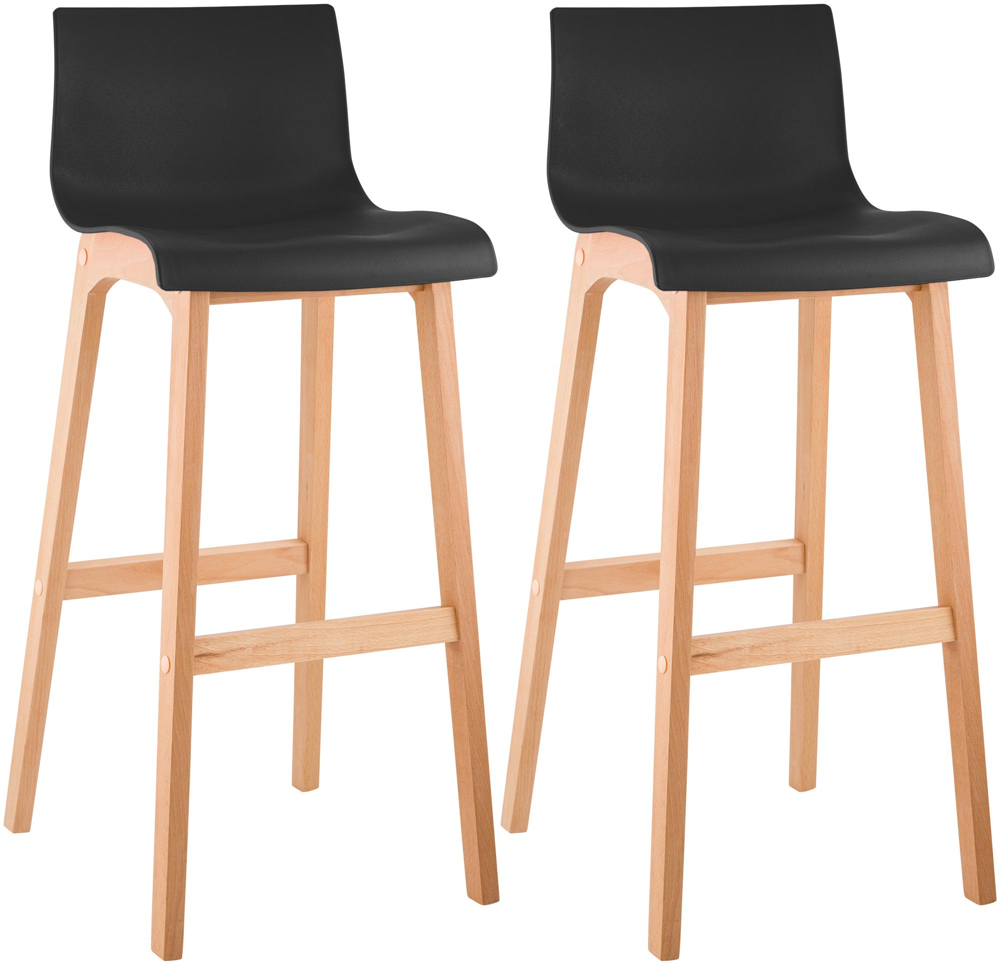 Lot de 2 tabourets de bar Hover en plastique avec piètement à quatre pieds Natura