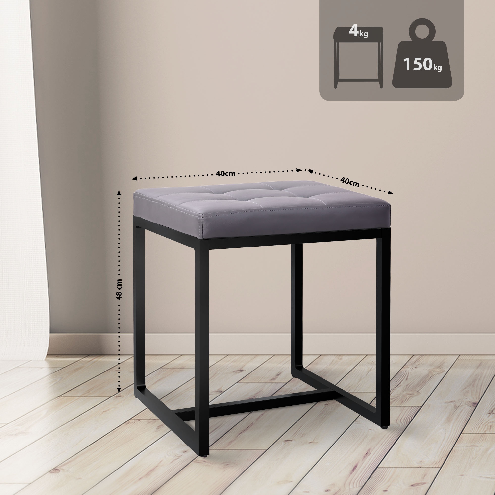 Pouf Barci avec structure noire
