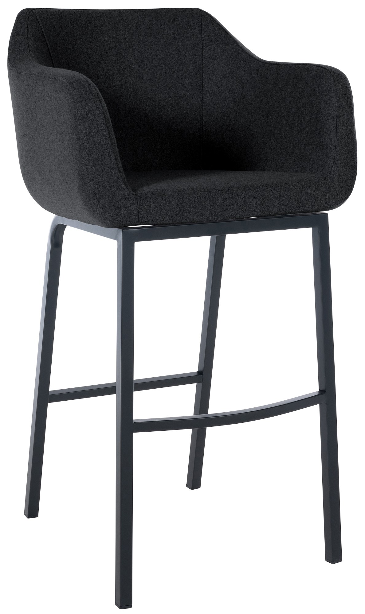 Tabouret de bar Monea feutre avec piètement à quatre pieds