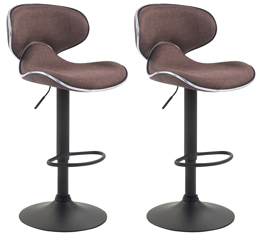 Lot de 2 tabourets de bar Las Vegas V2 en tissu