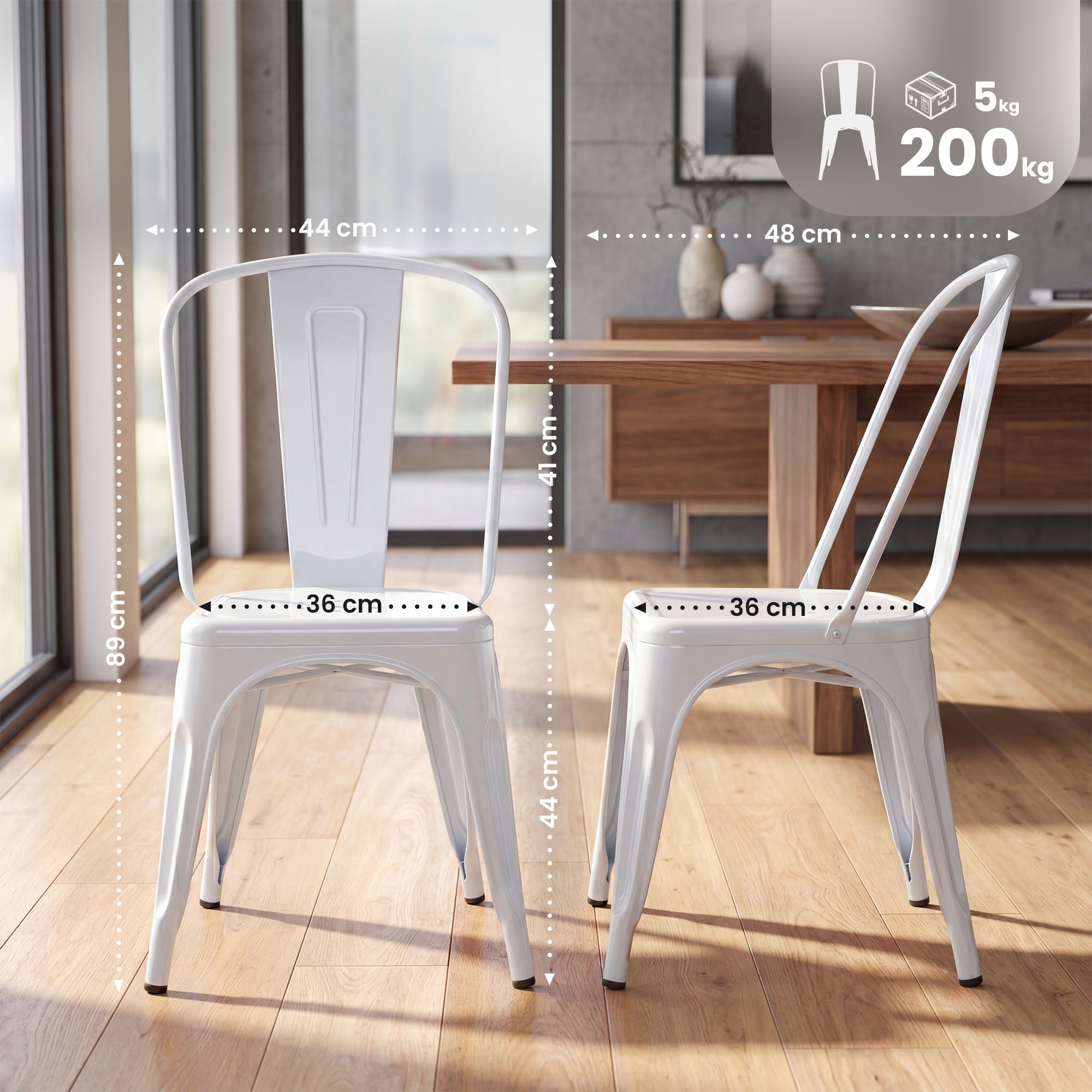 Lot de 4 chaises empilables Benedikt