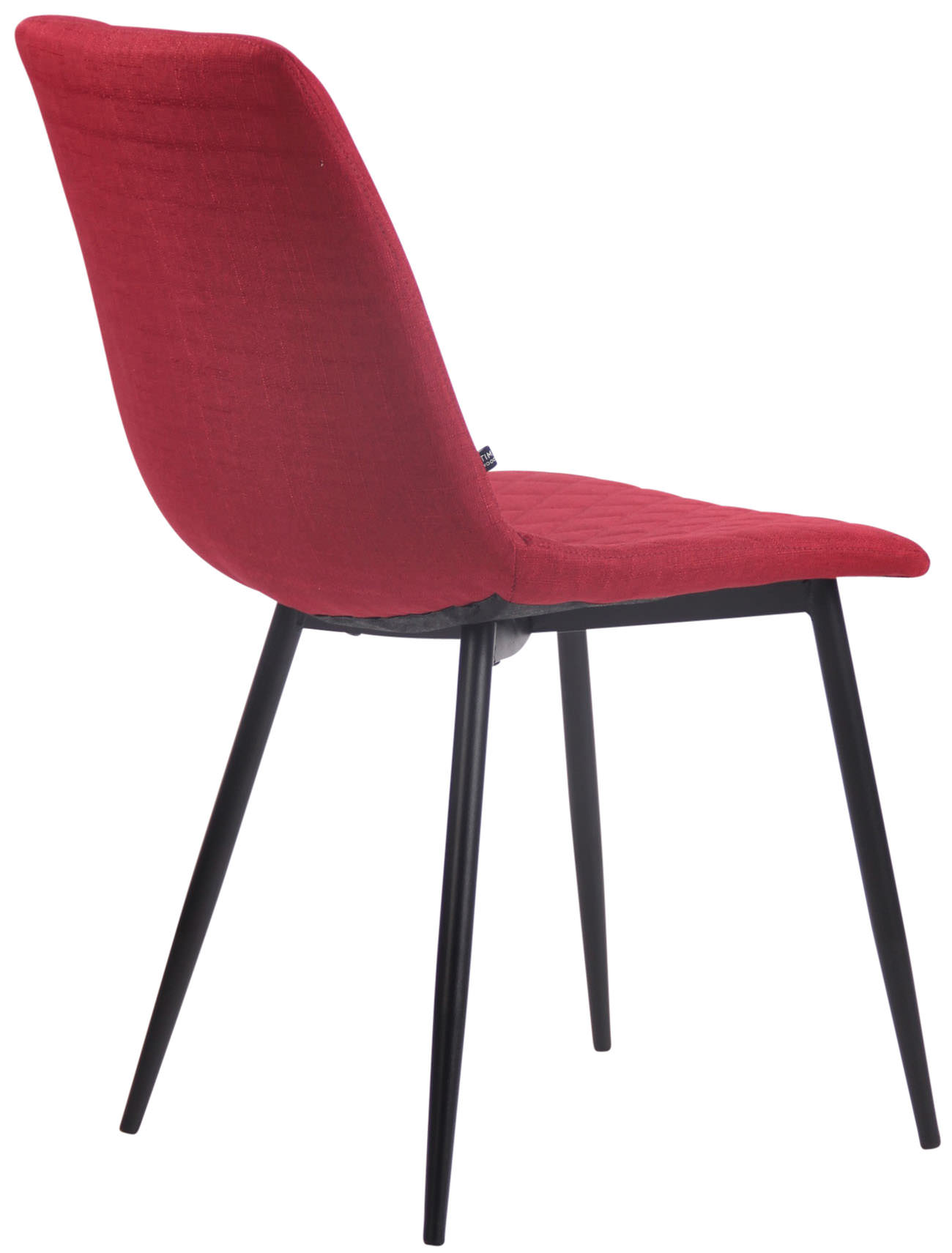 Chaise de salle à manger Telde en tissu avec Piètement en Métal noir mat