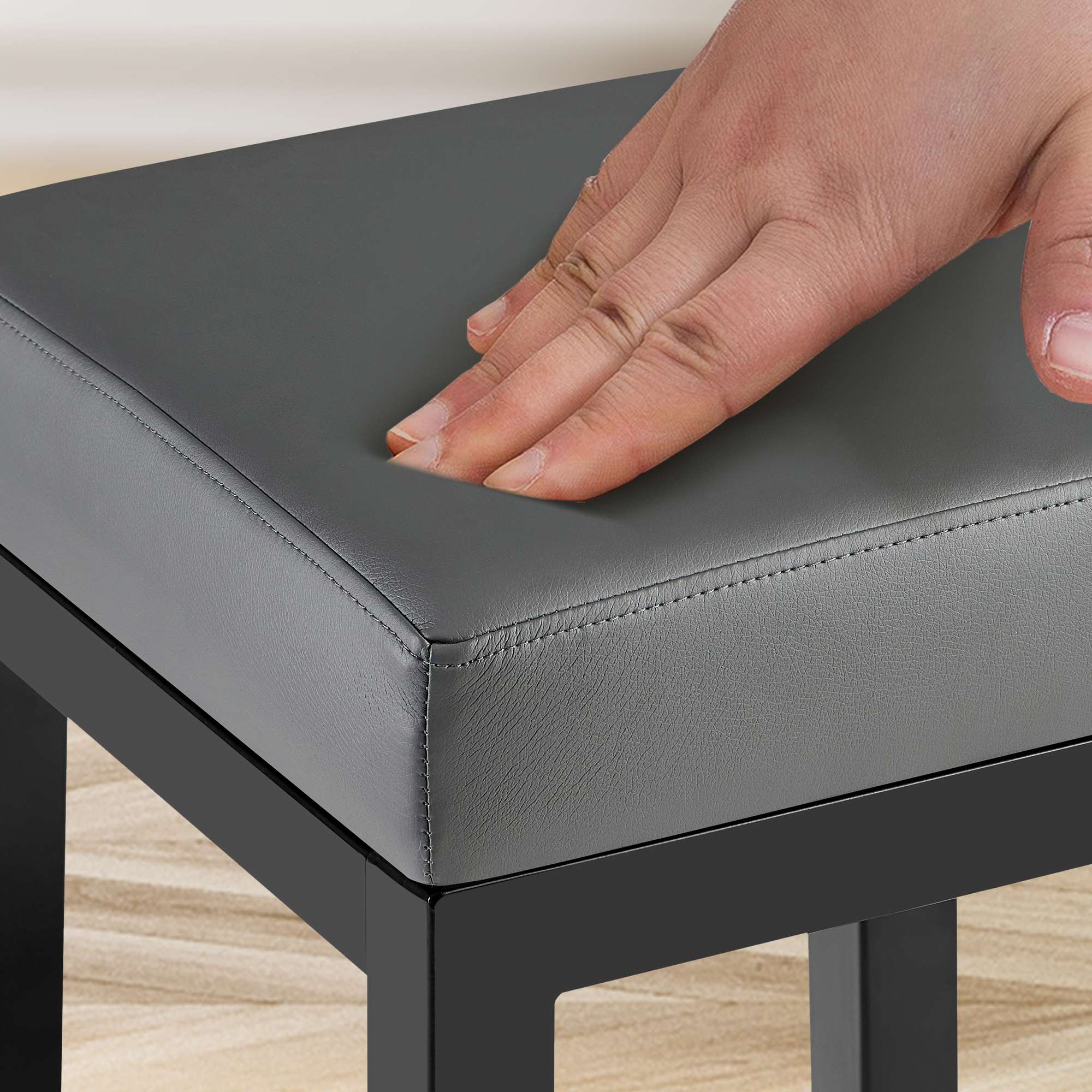 Tabouret de bar Taylor hauteur d'assise 83 cm piètement métal noir