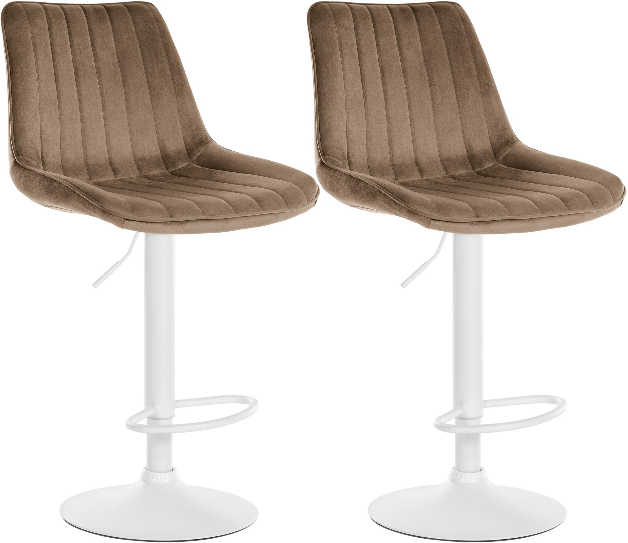 Lot de 2 tabourets de bar Toni velours