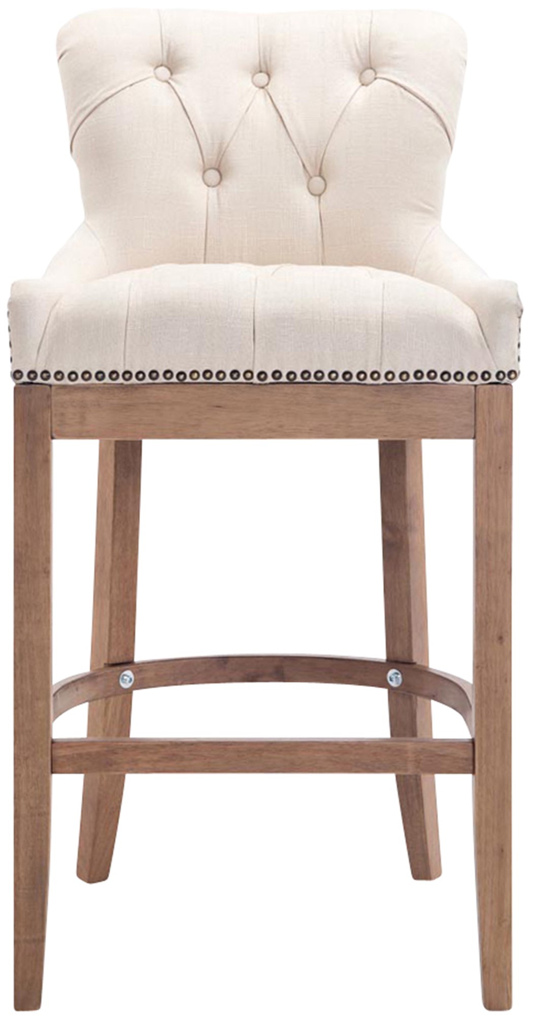 Tabouret de bar Lakewood tissu Piètement antique clair