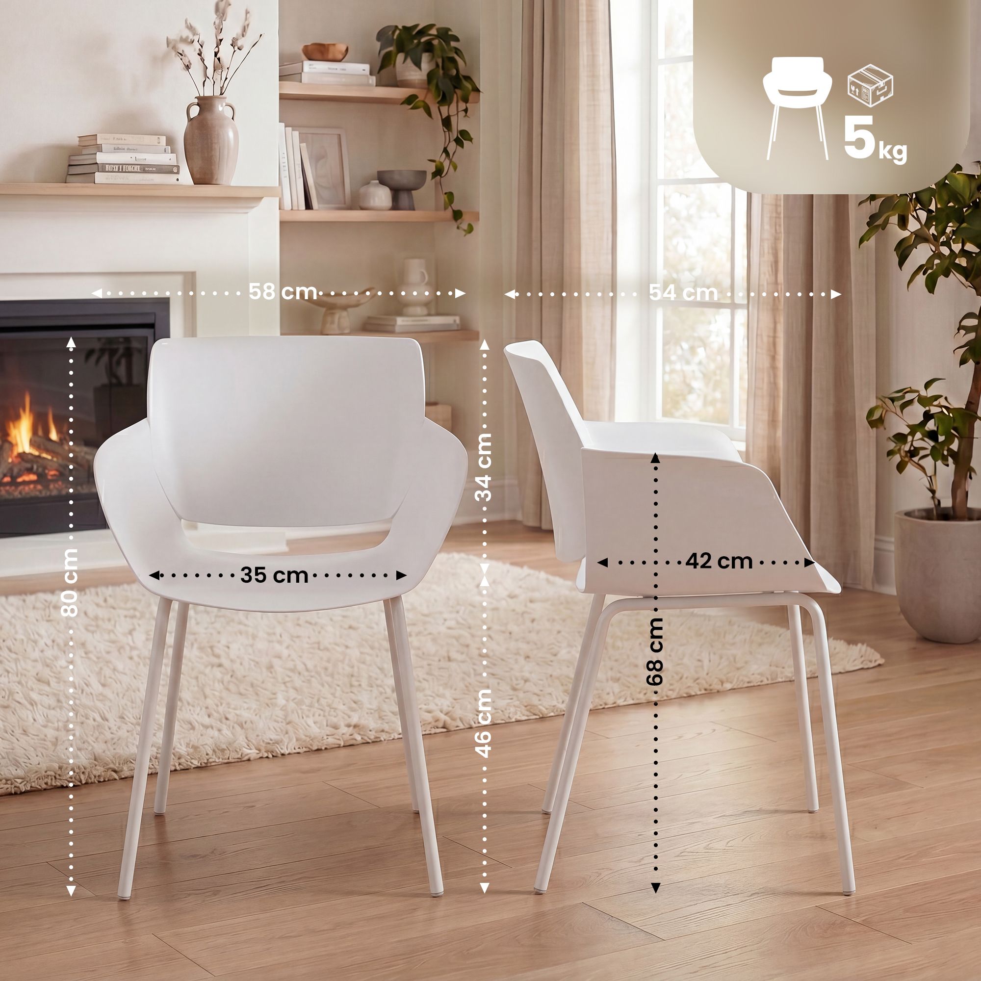 Lot de 2 chaises de jardin Alpena
