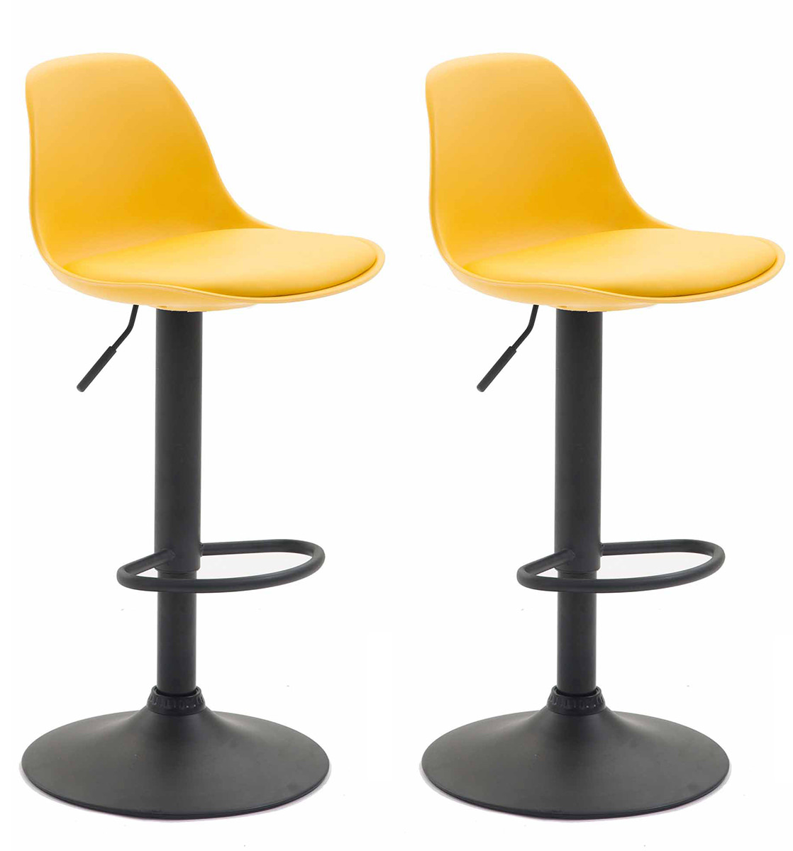 Lot de 2 tabourets de bar Kiel similicuir et coque en plastique