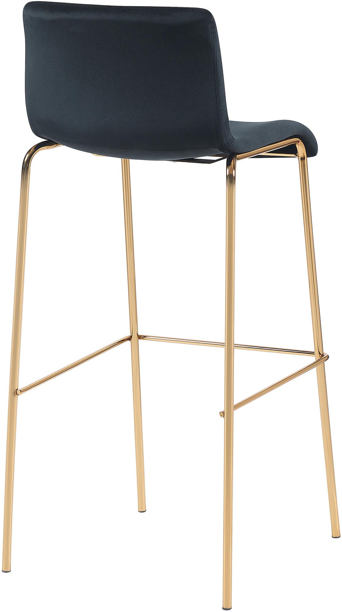 Tabouret de bar Hoover velours piètement 4 pieds or