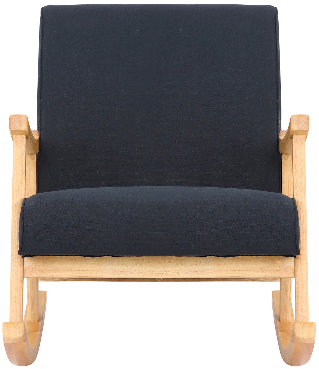 Chaise a bascule Morelia en tissu avec pieds nature