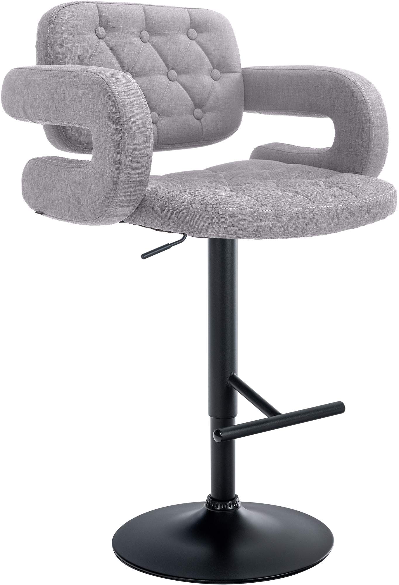 Tabouret de bar Dublin Tissu avec pied en métal
