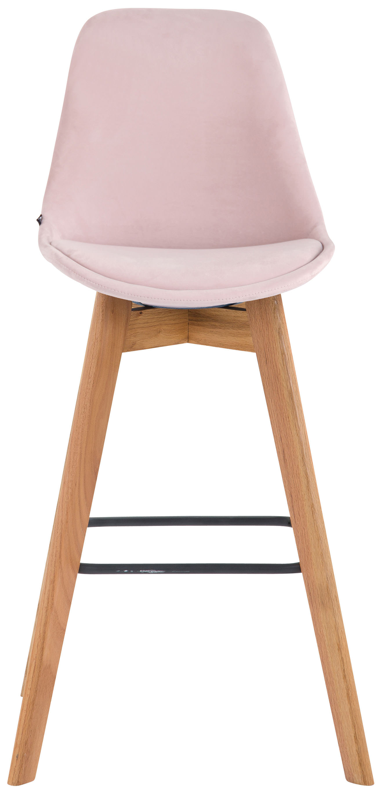 Lot de 2 tabourets de bar Metz en velours Pieds en bois