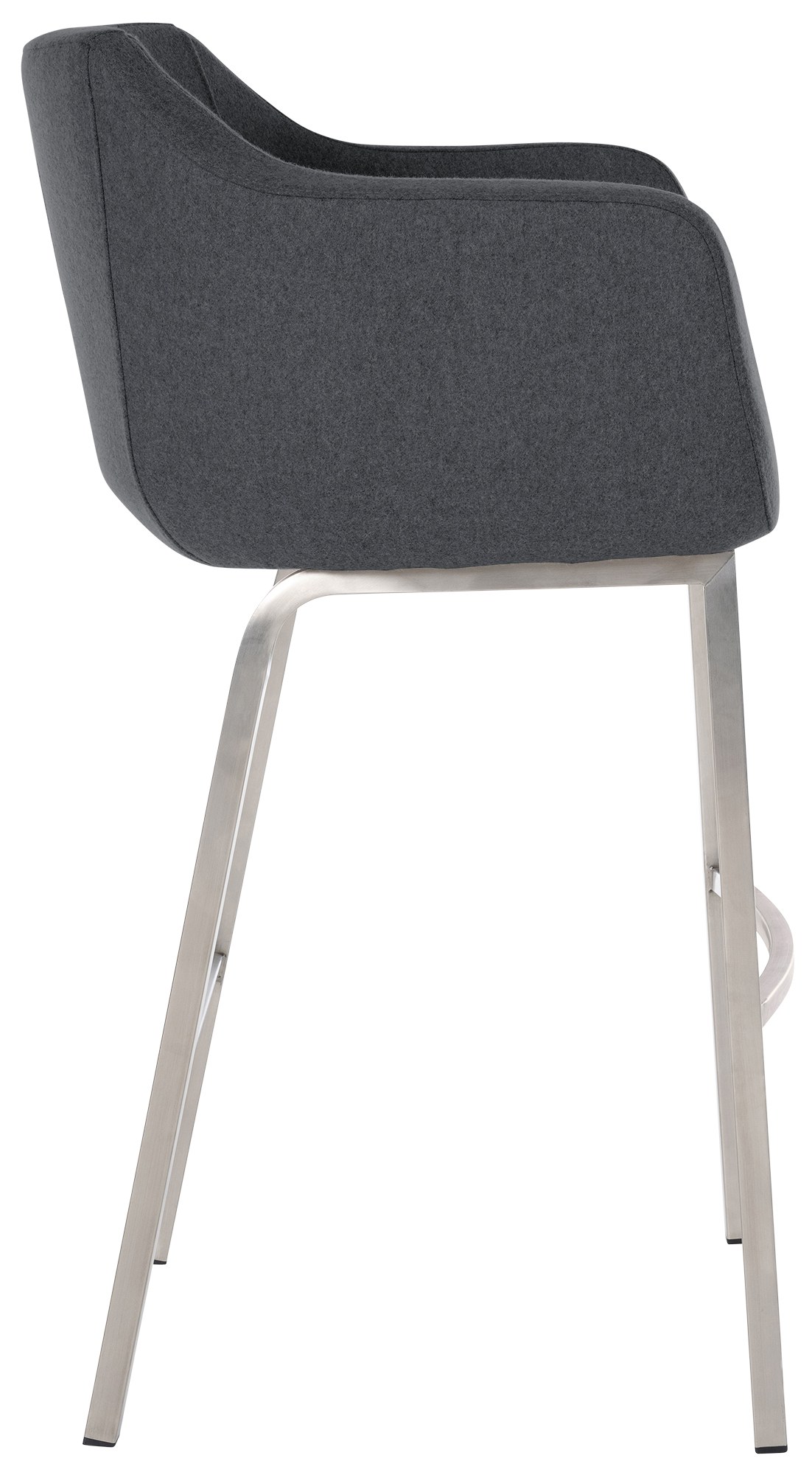 Tabouret de bar Monea feutre avec piètement à quatre pieds