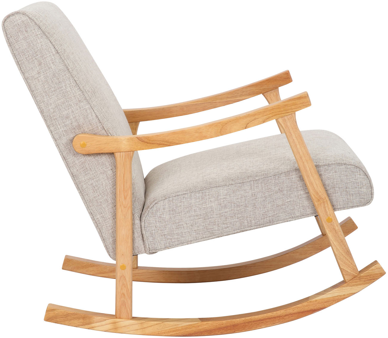 Chaise a bascule Morelia en tissu avec pieds nature