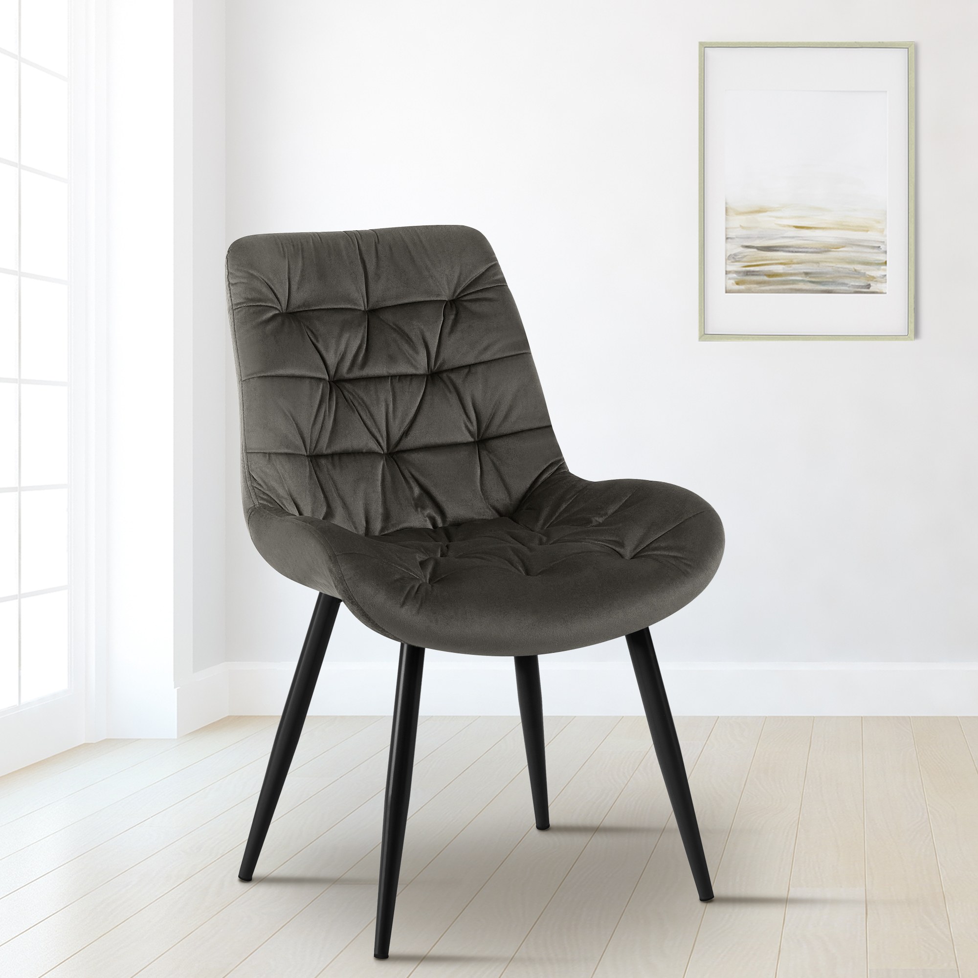Chaise de salle à manger Rossford velours