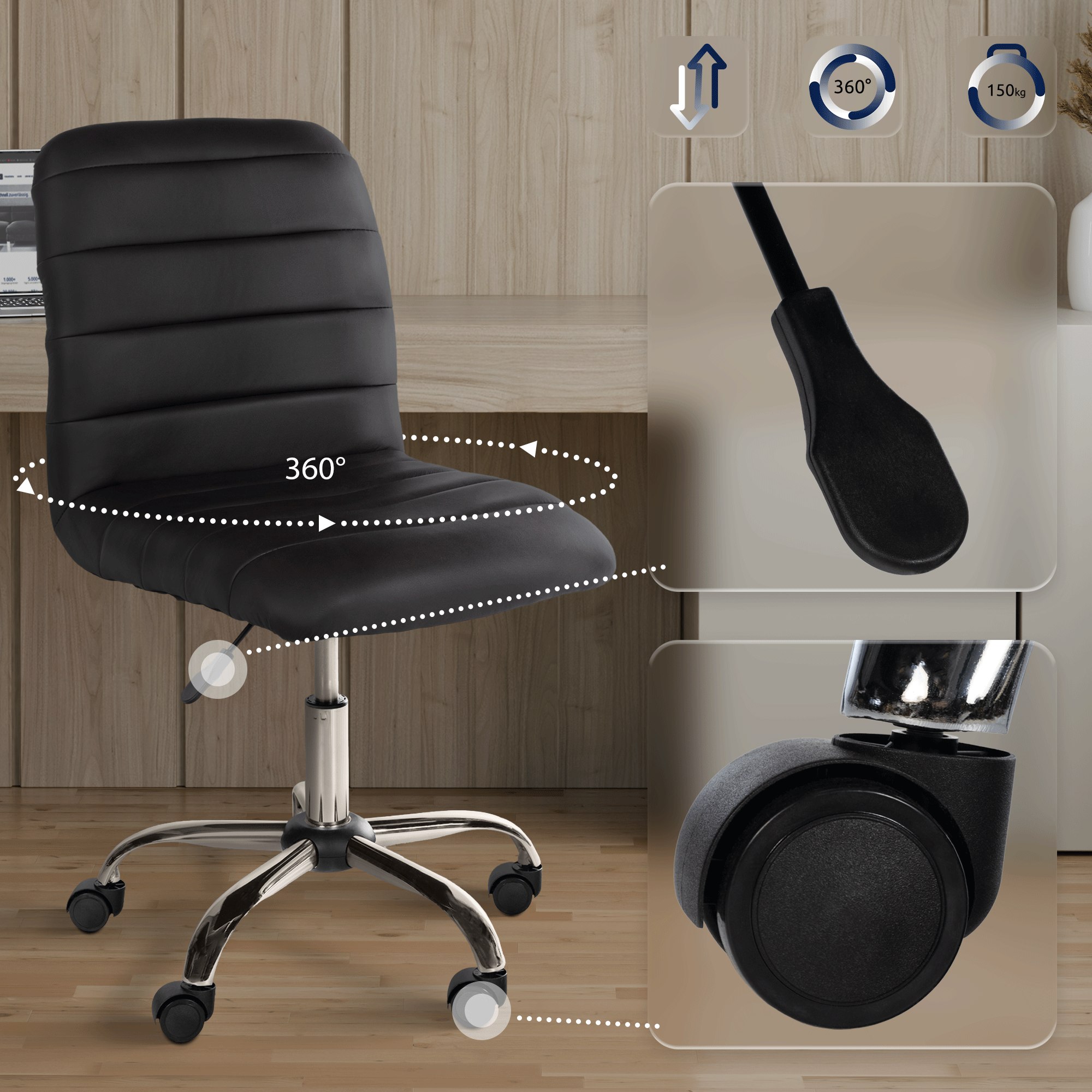 Chaise de bureau Redding similicuir