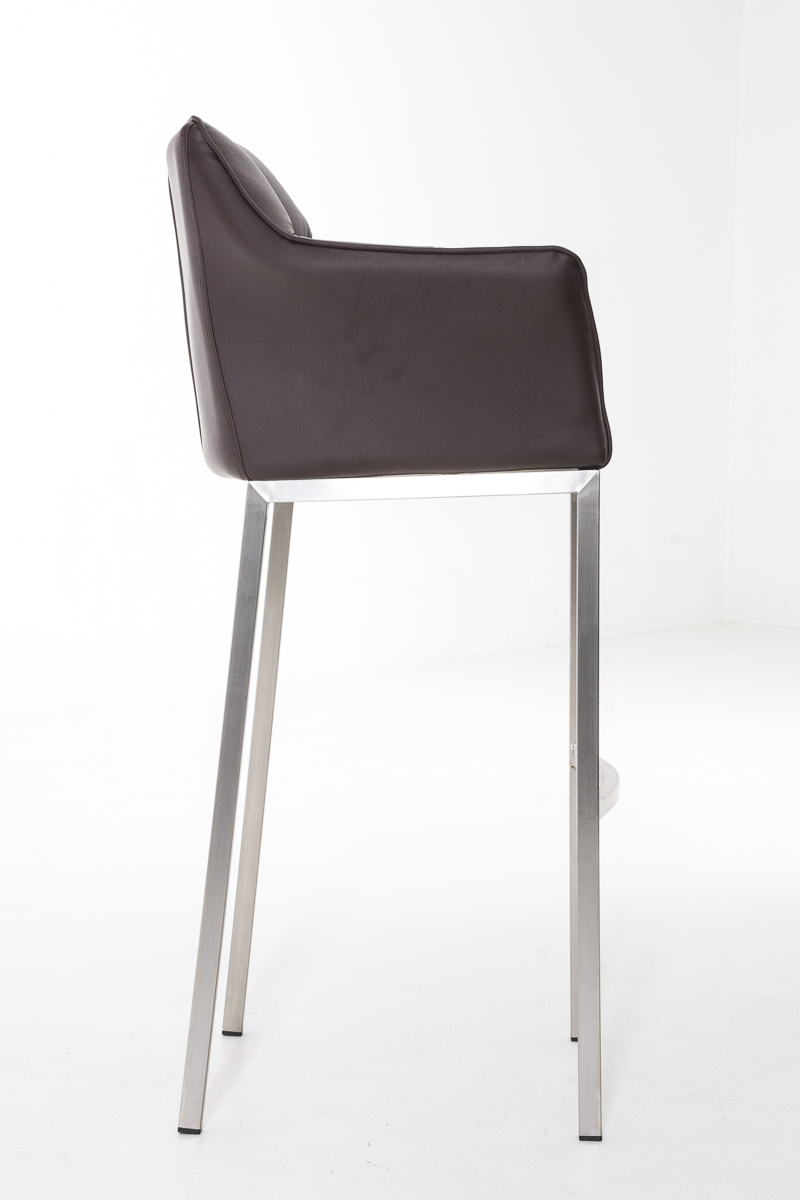 Ensemble de 2 tabourets de bar Damaso en similicuir avec piétement en métal