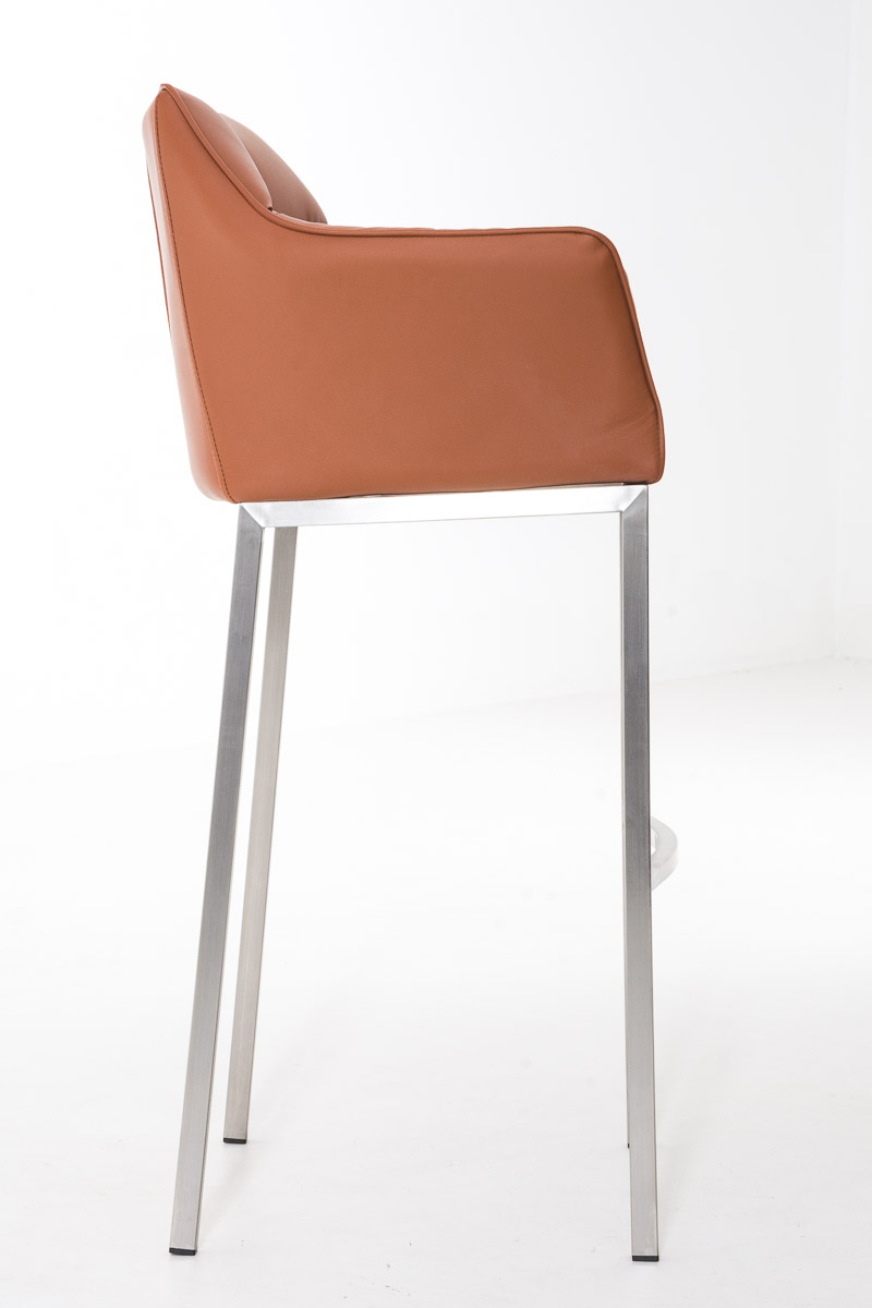 Tabouret de bar Damaso en similicuir avec piétement quatre pieds