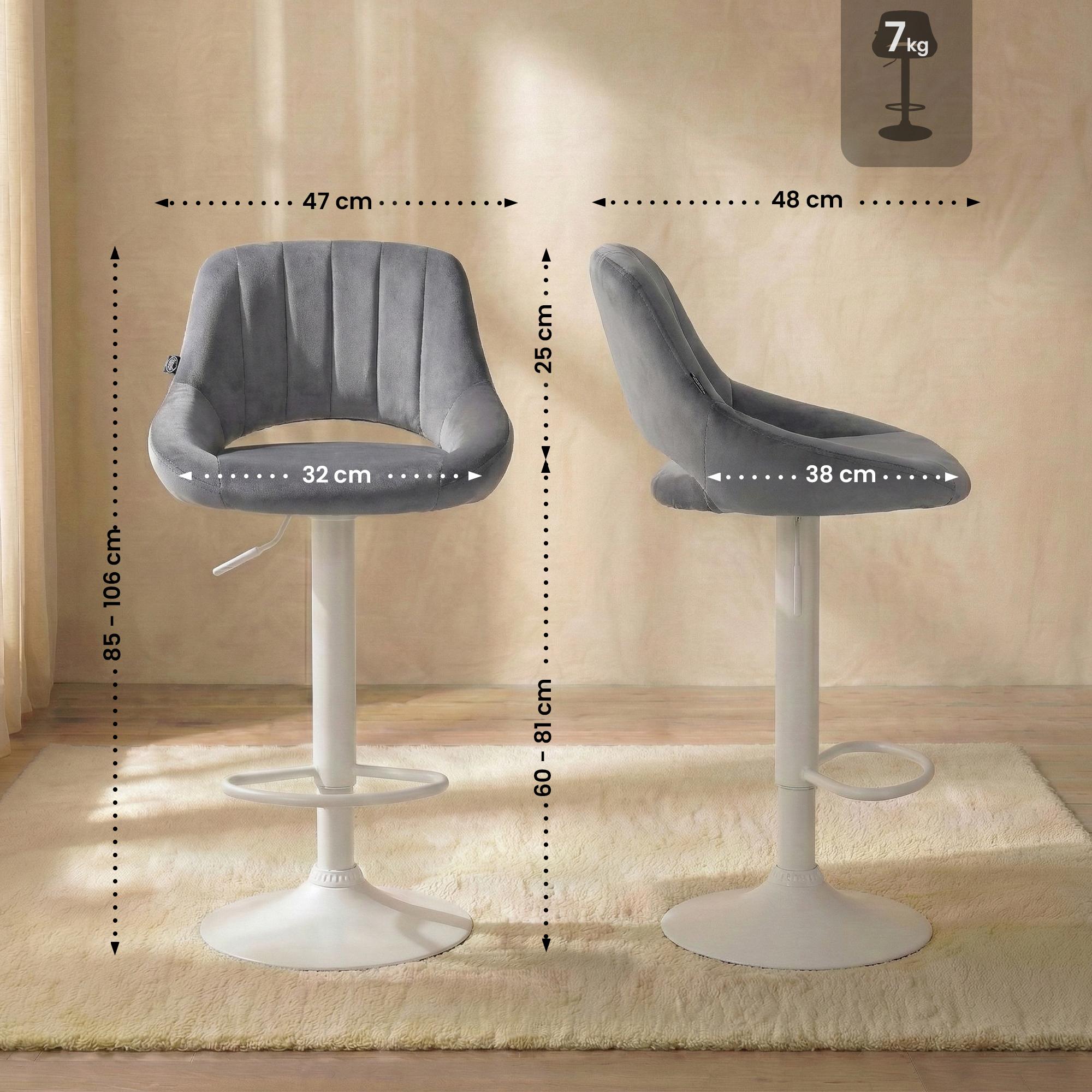 Tabouret de bar Milet en velours
