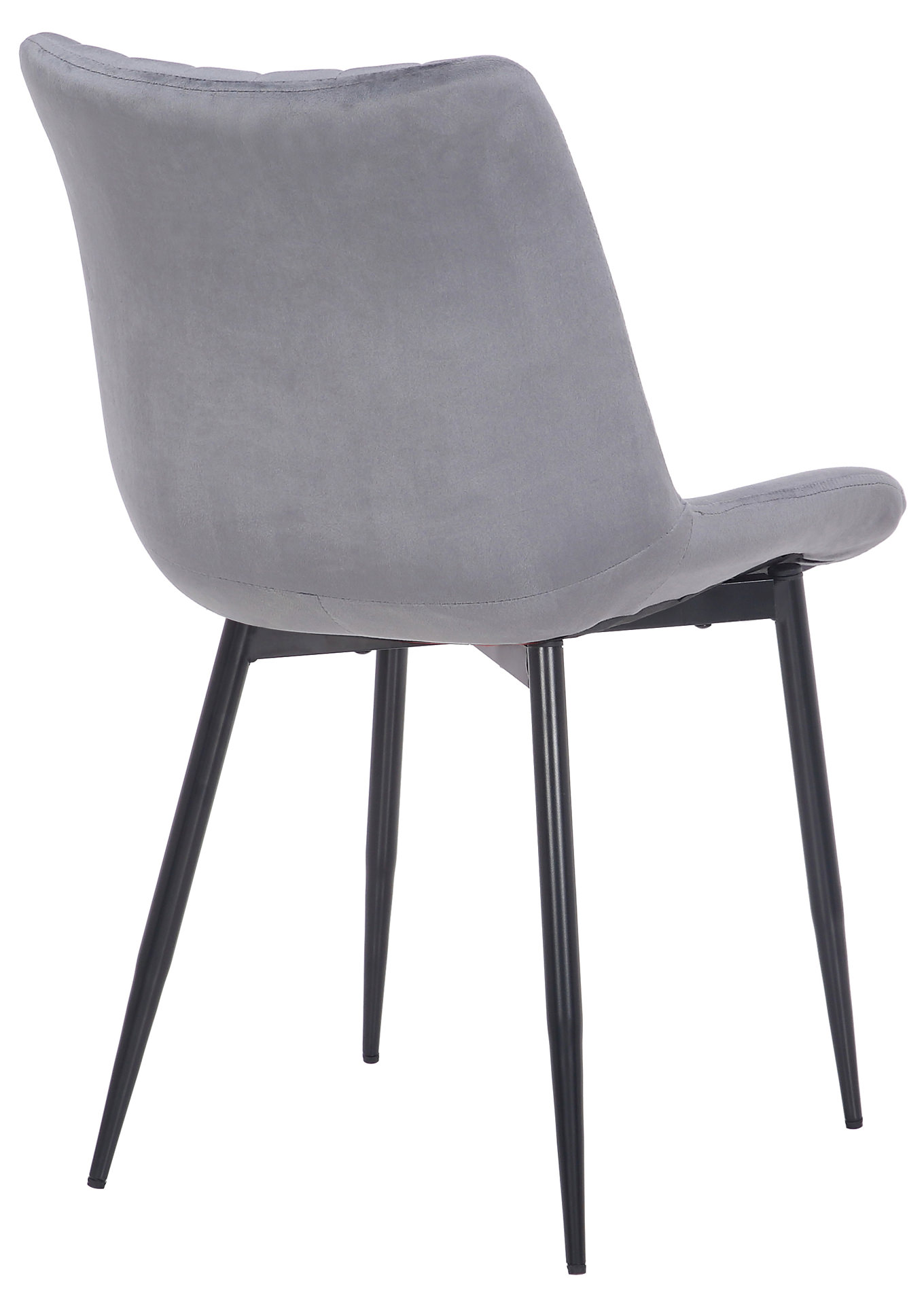 Lot de 2 Chaises de salle à manger Rahden en Velours avec Piètement en métal noir