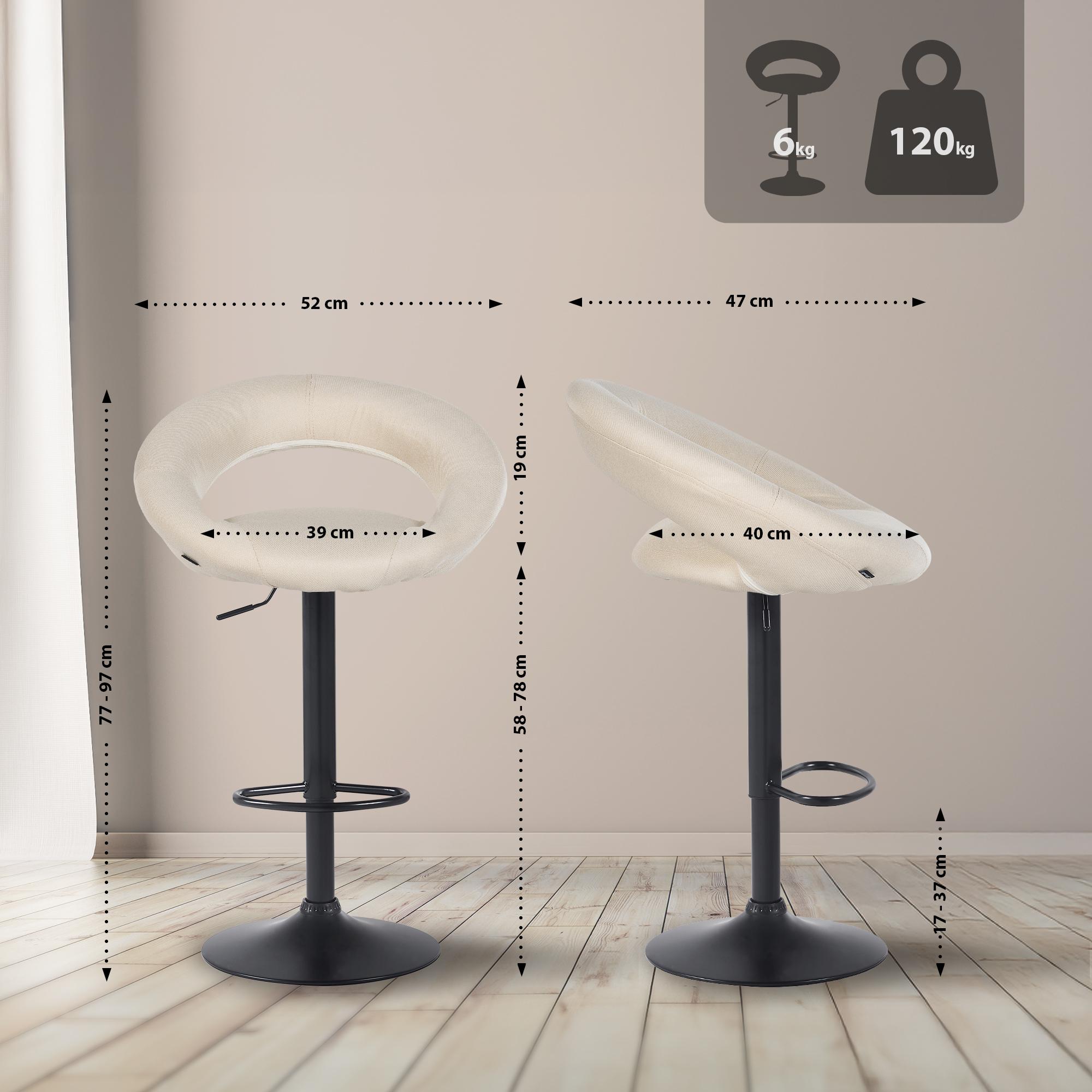 Tabouret de bar Olinda Tissu