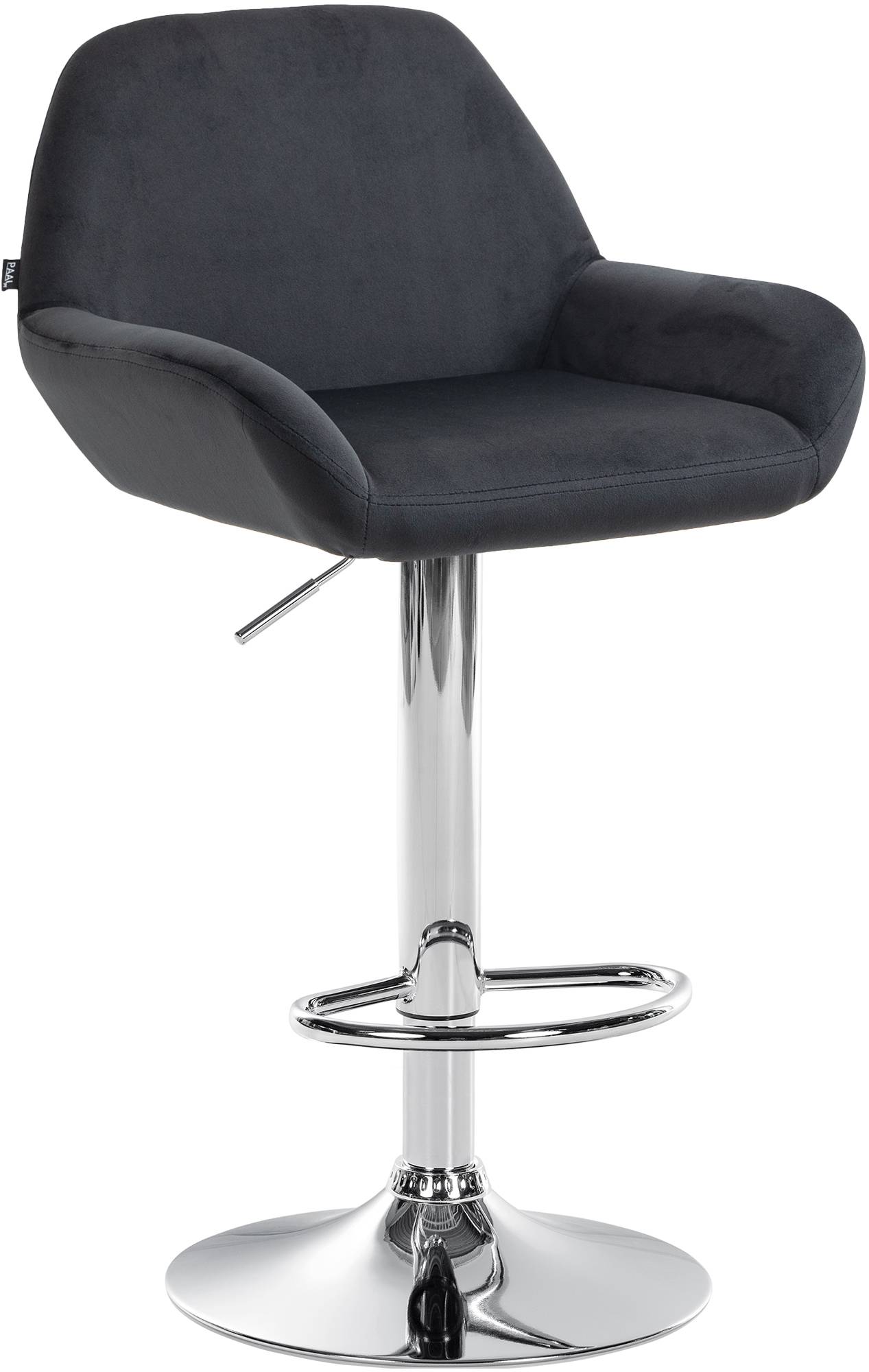 Tabouret de bar Braga Velours avec pied en métal réglable et pivotant