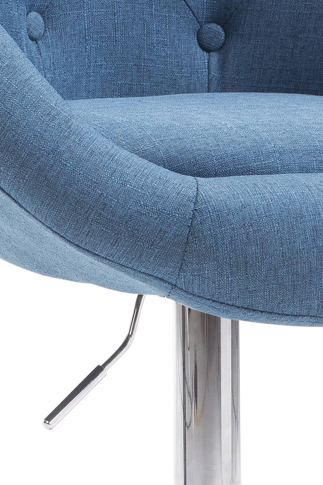Tabouret de bar London V2 en tissu avec Pied et Repose-pieds en métal