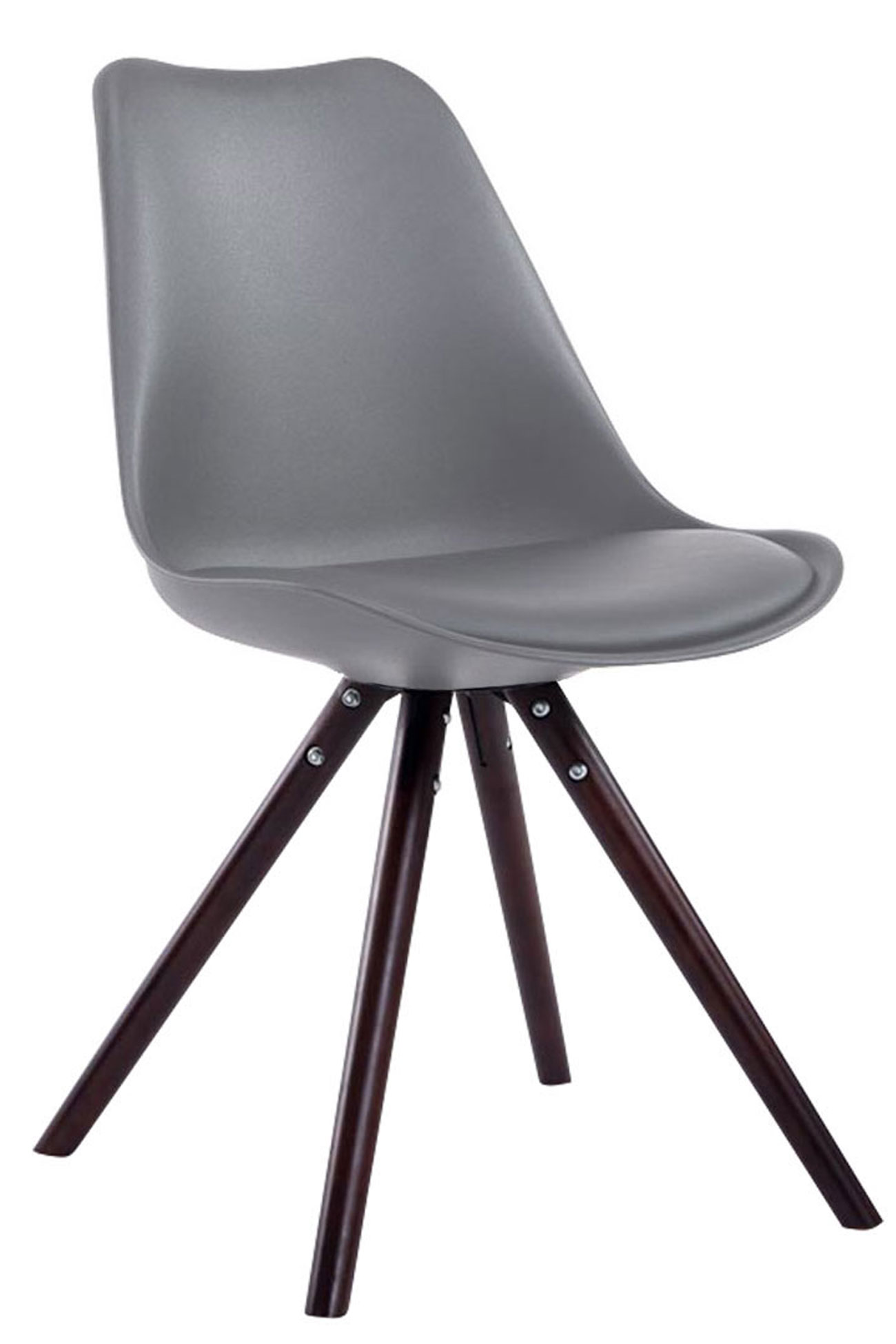 Lot de 4 Chaises de salle à manger Toulouse Similicuir Pieds ronds bois