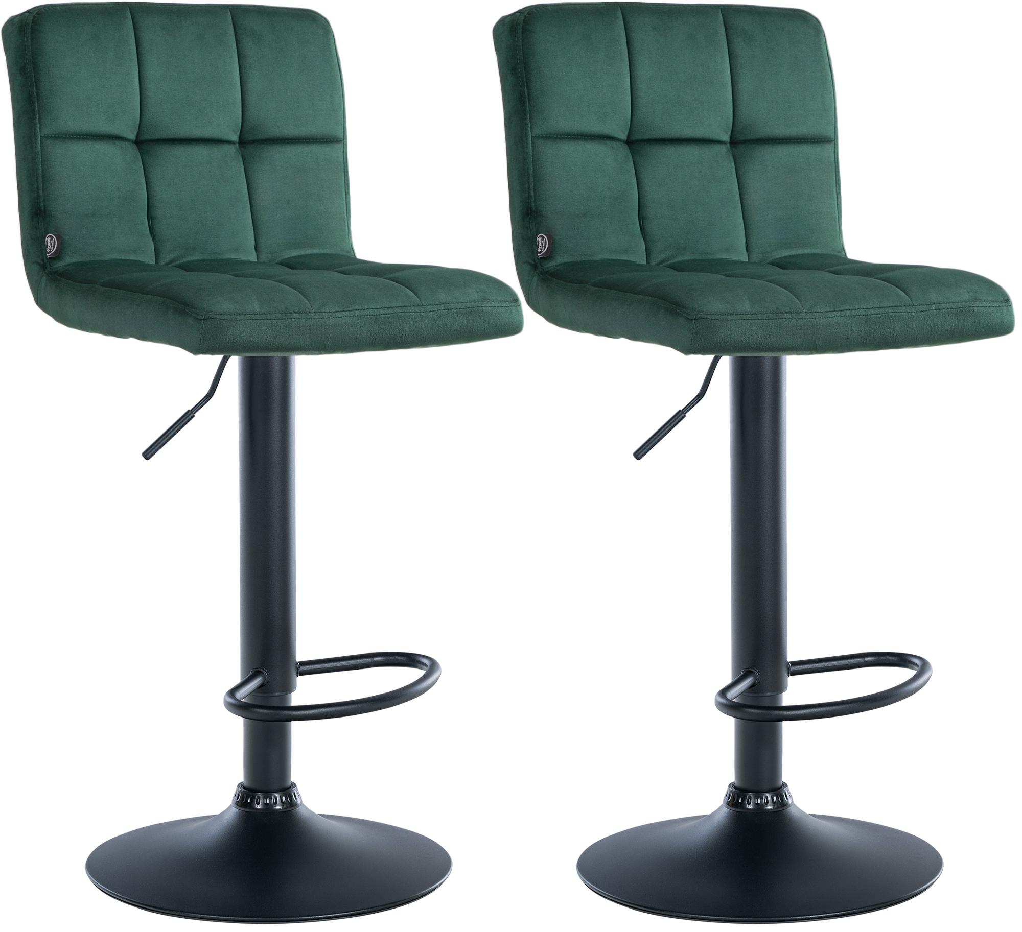Lot de 2 tabourets de bar Peru velours