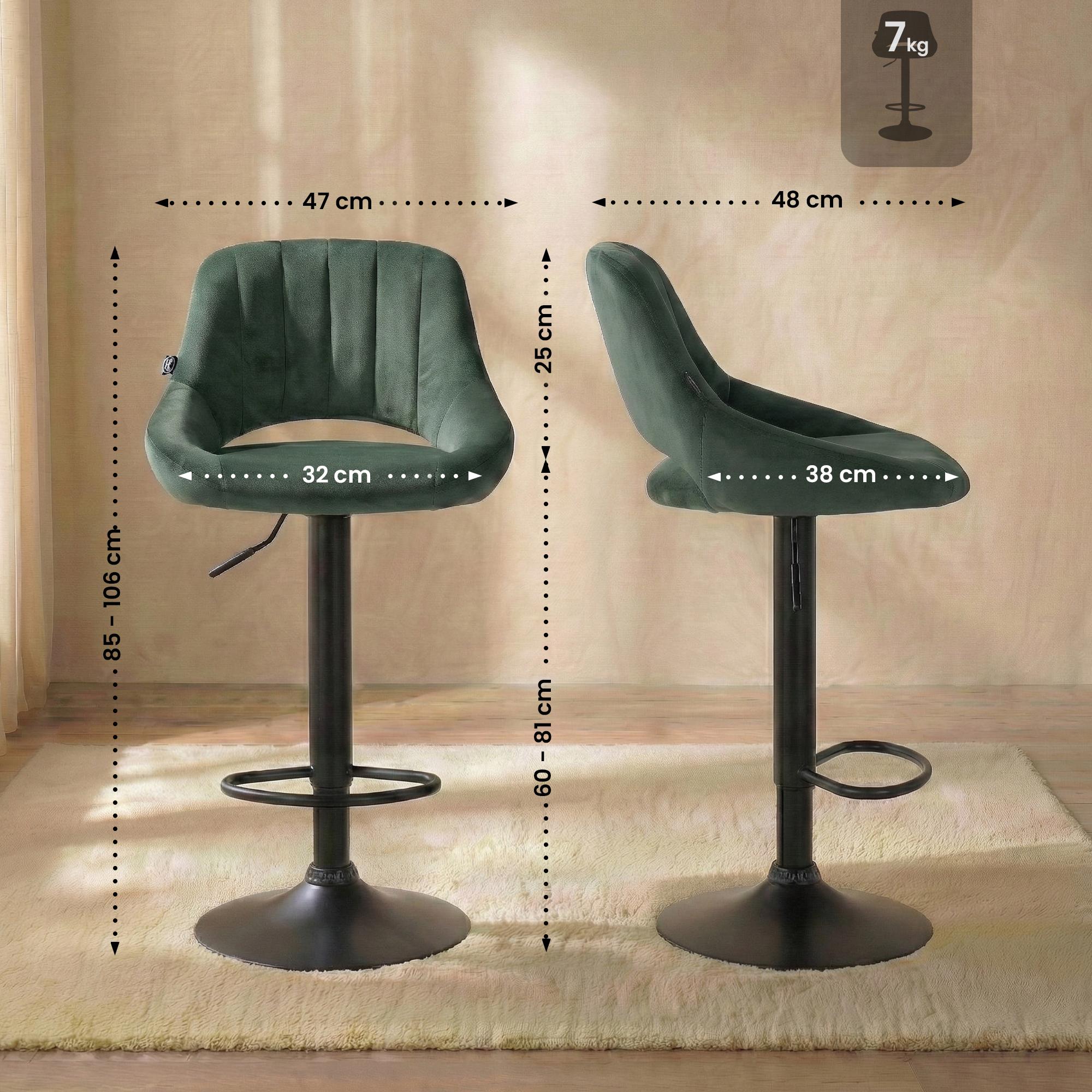 Tabouret de bar Milet en velours
