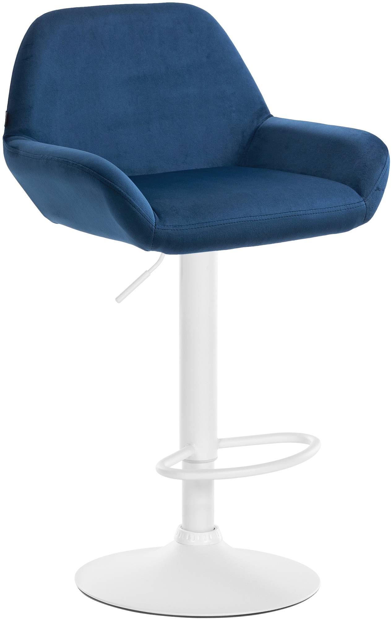 Tabouret de bar Braga Velours avec pied en métal réglable et pivotant