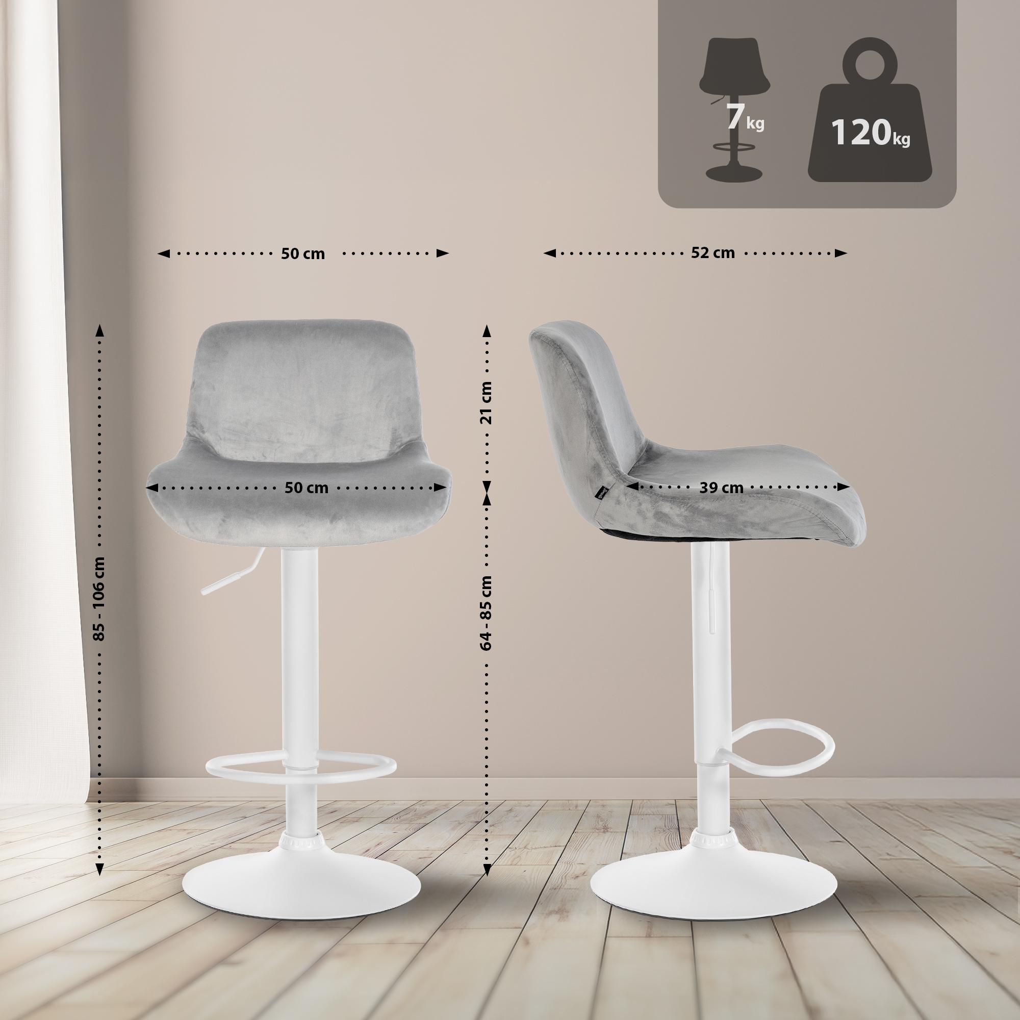 Lot de 2 tabourets de bar Solon blanc