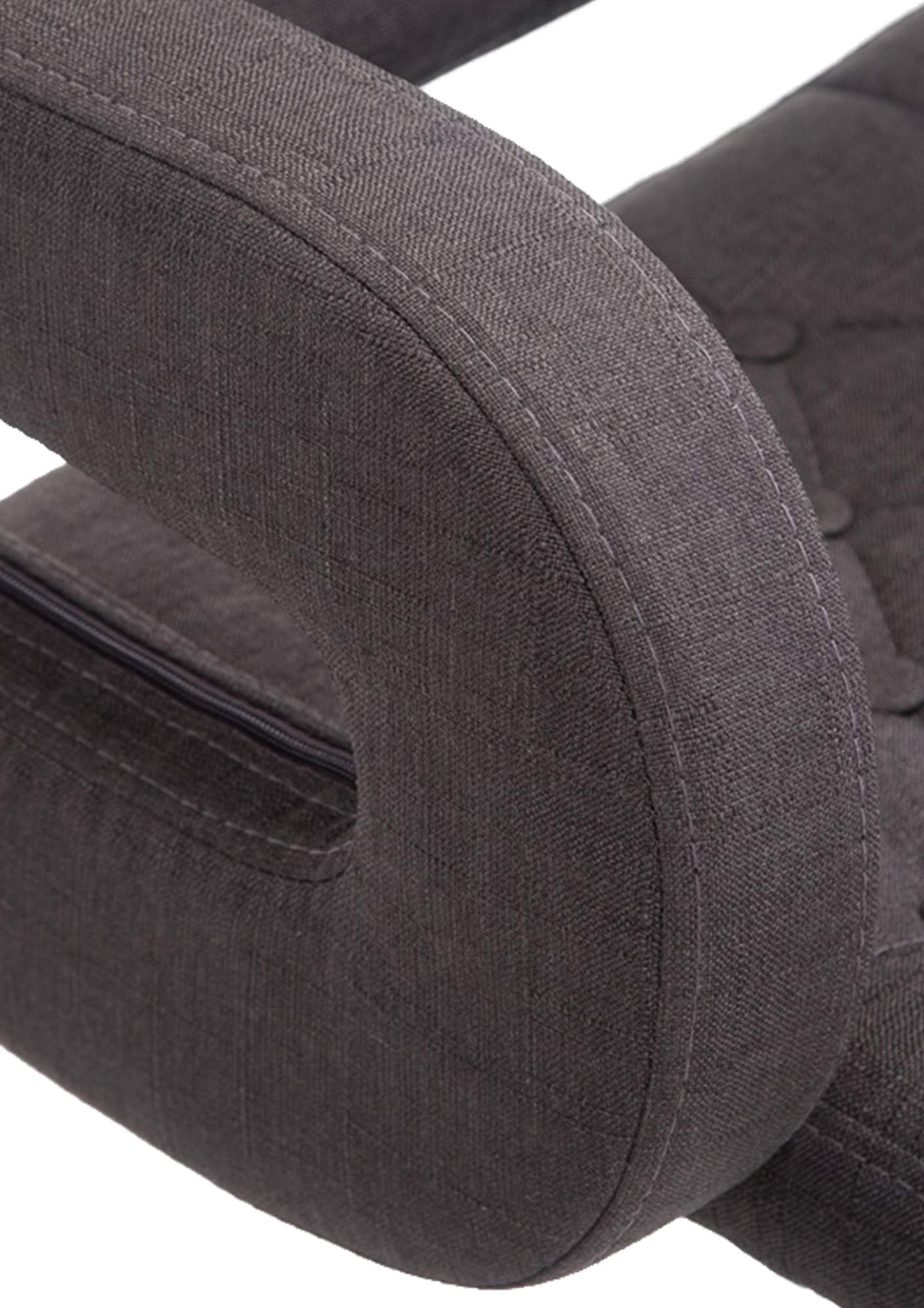 Chaise lounge Dublin Tissu - Piètement avec colonne centrale métal chromé Gris foncé