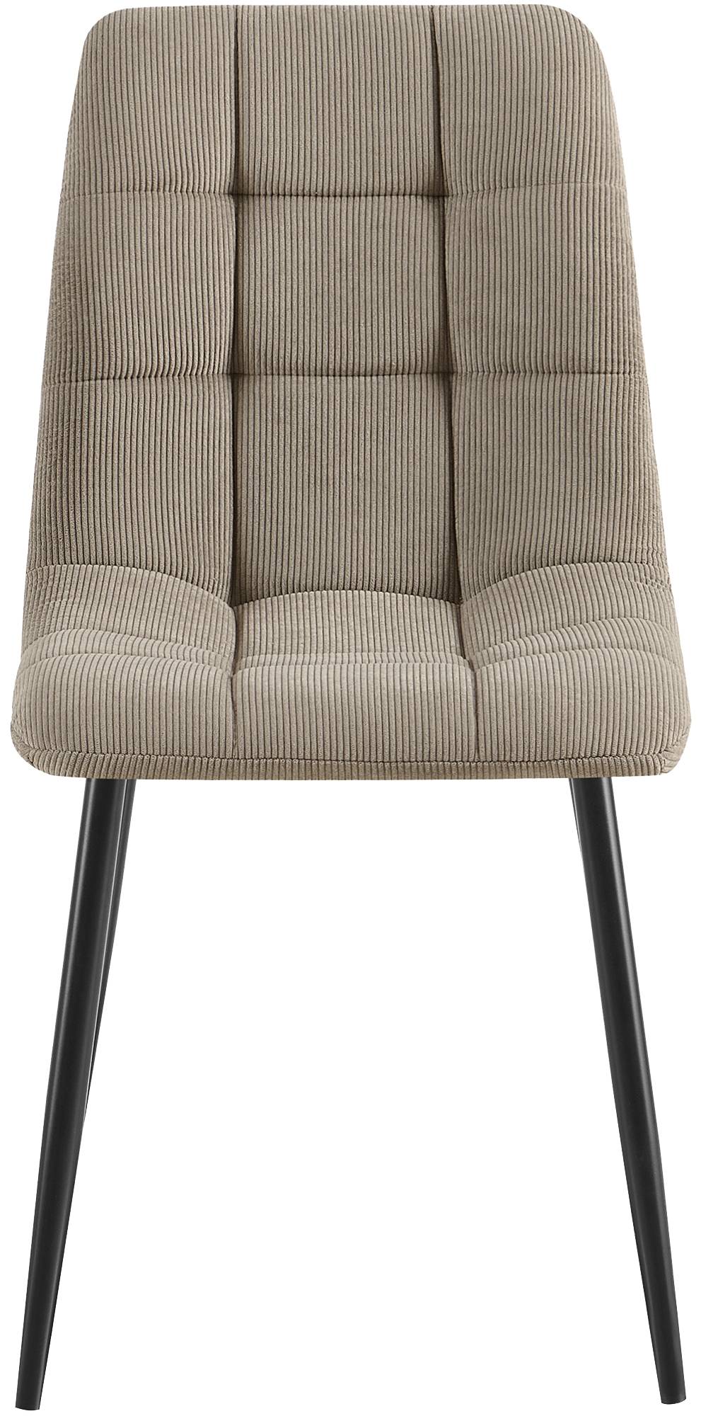 Lot de 2 chaises de salle a manger Antibes en velours cotele