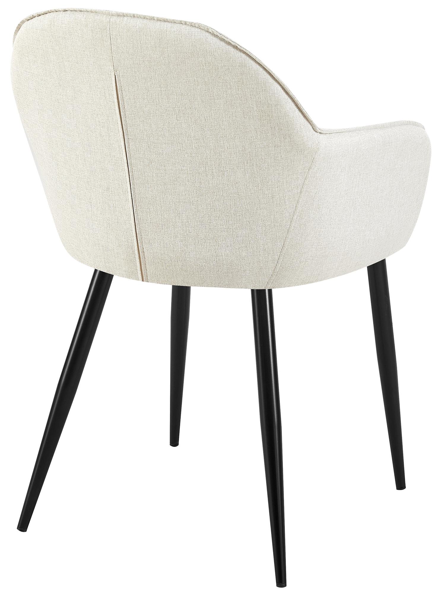 Chaise de salle à manger Boise en Tissu avec Piètement en Métal noir