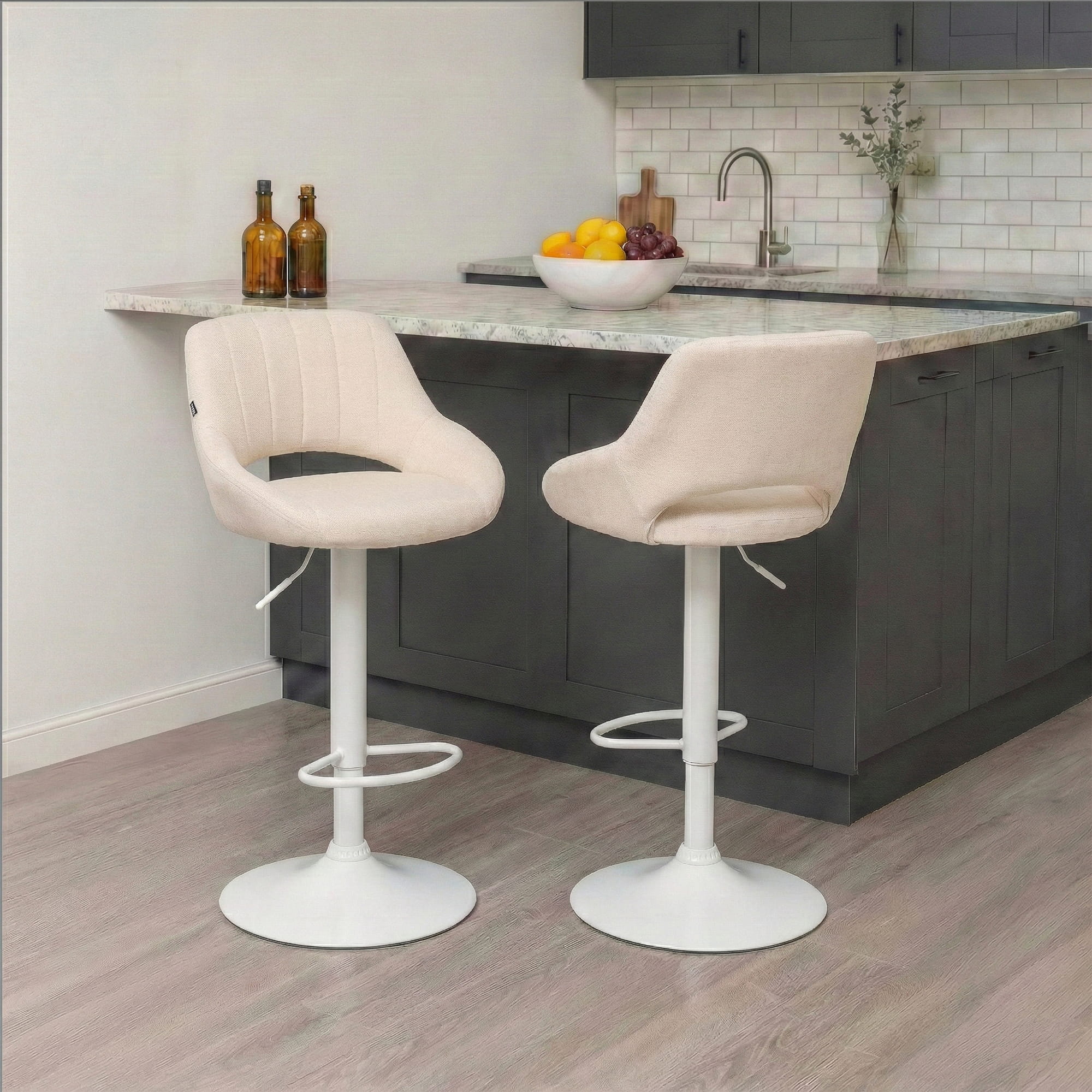 Tabouret de bar Milet en tissu