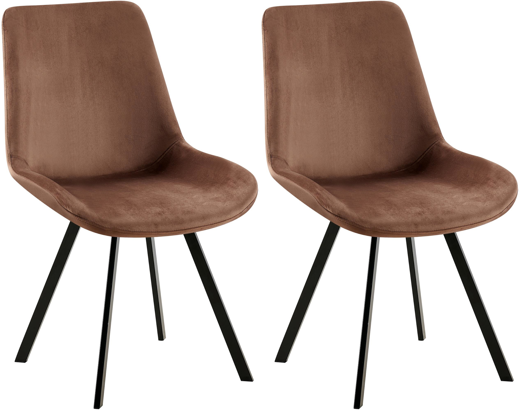 Lot de 2 chaises de salle à manger Lewes velours