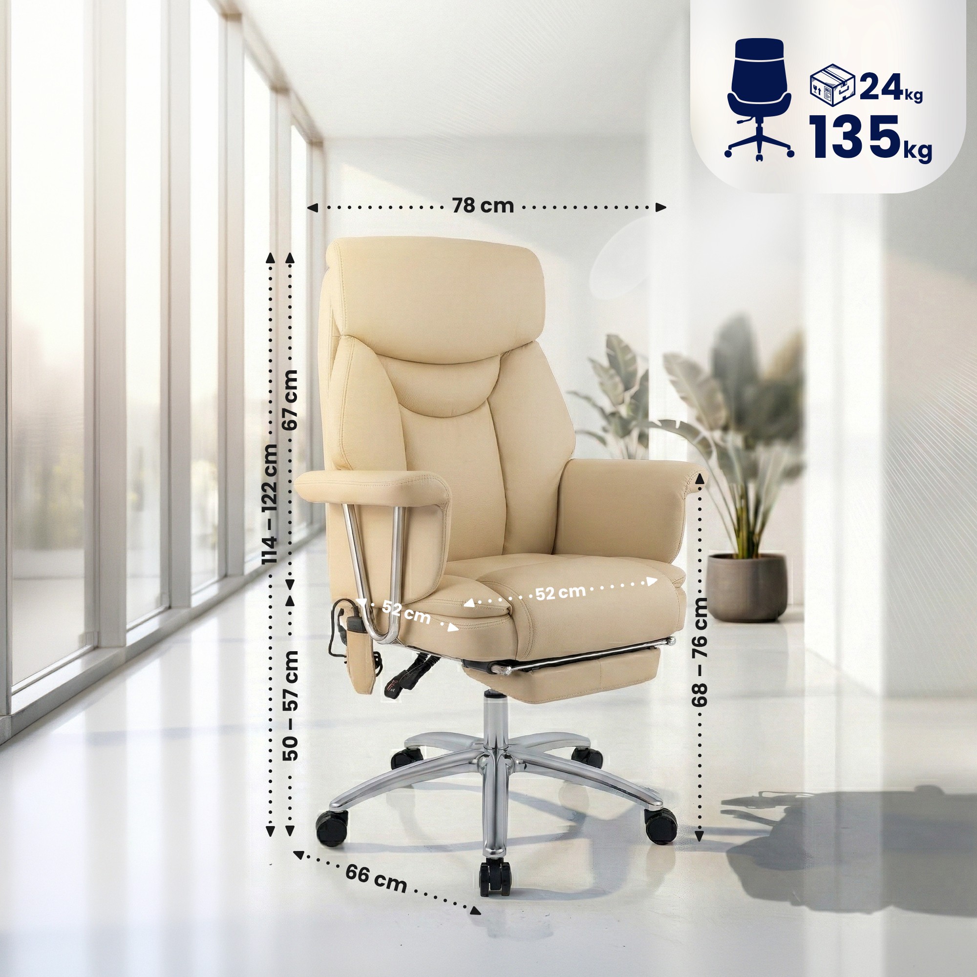 Chaise de bureau Dahra avec fonction massage