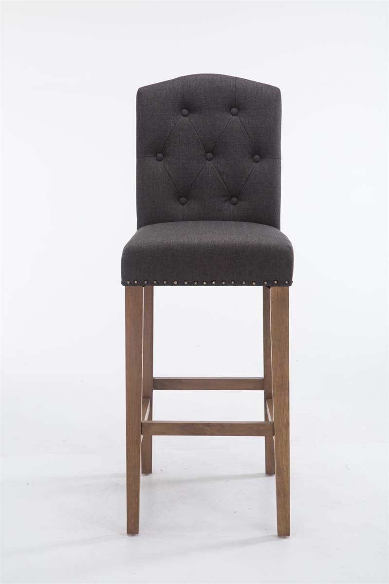 Tabouret de bar Louise tissu piètement antique