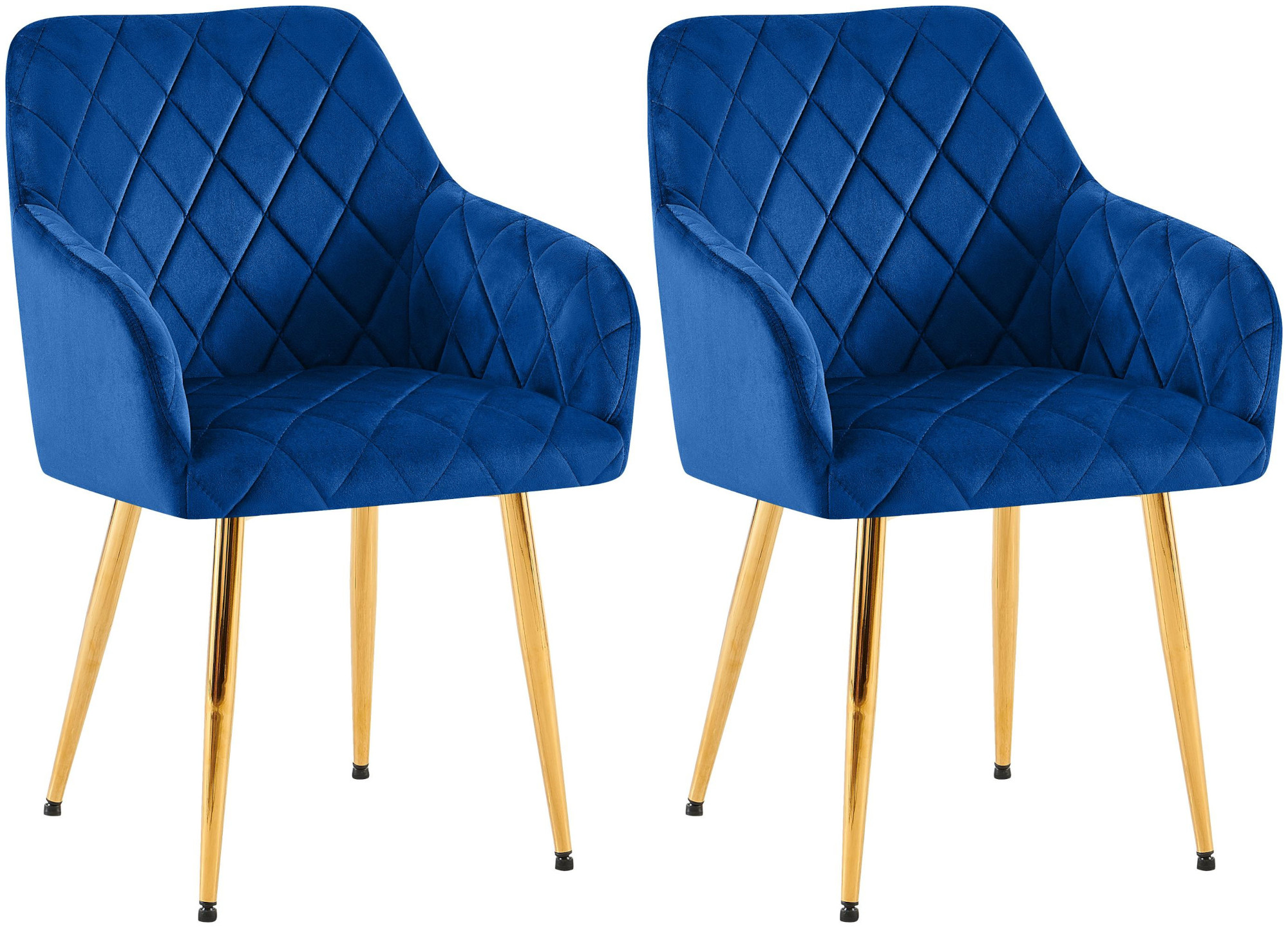 Lot de 2 chaises de salle à manger Monett velours