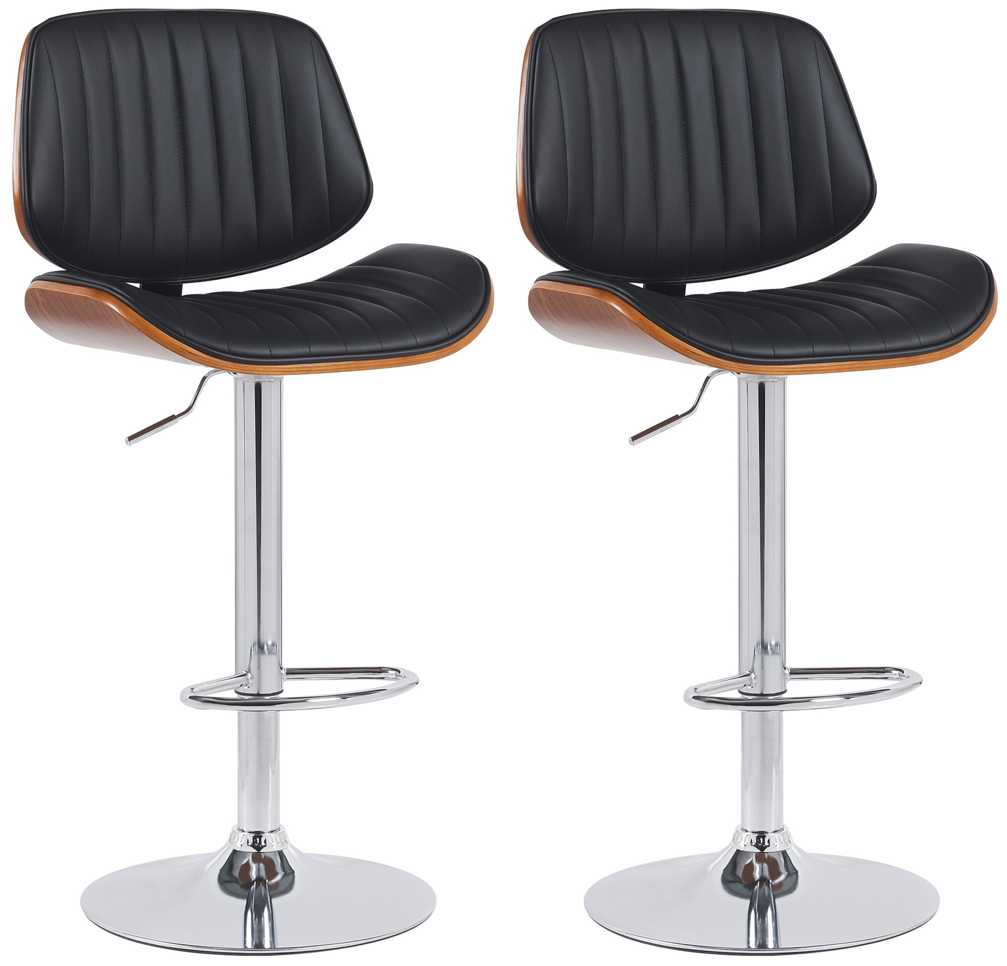 Lot de 2 tabourets de bar Clawson en similicuir