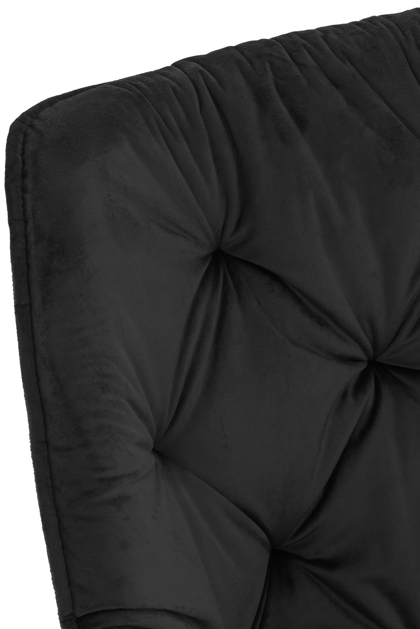 Chaise de salle à manger Tanna en Velours avec Piètement en Métal noir
